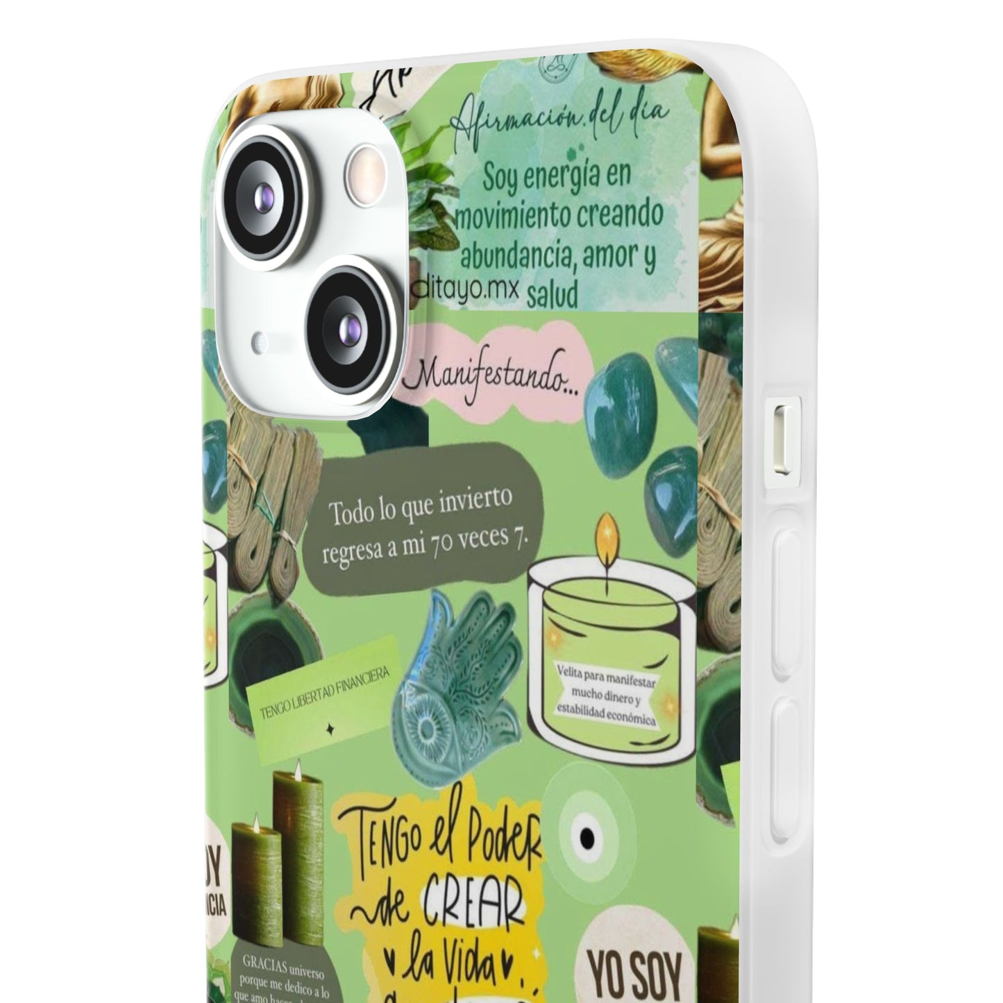 Vibrant Flexi Cases for Abundance Mindset | Phone Protection, Gift for Motivational Quotes, Spiritual Decor, Positive Vibes