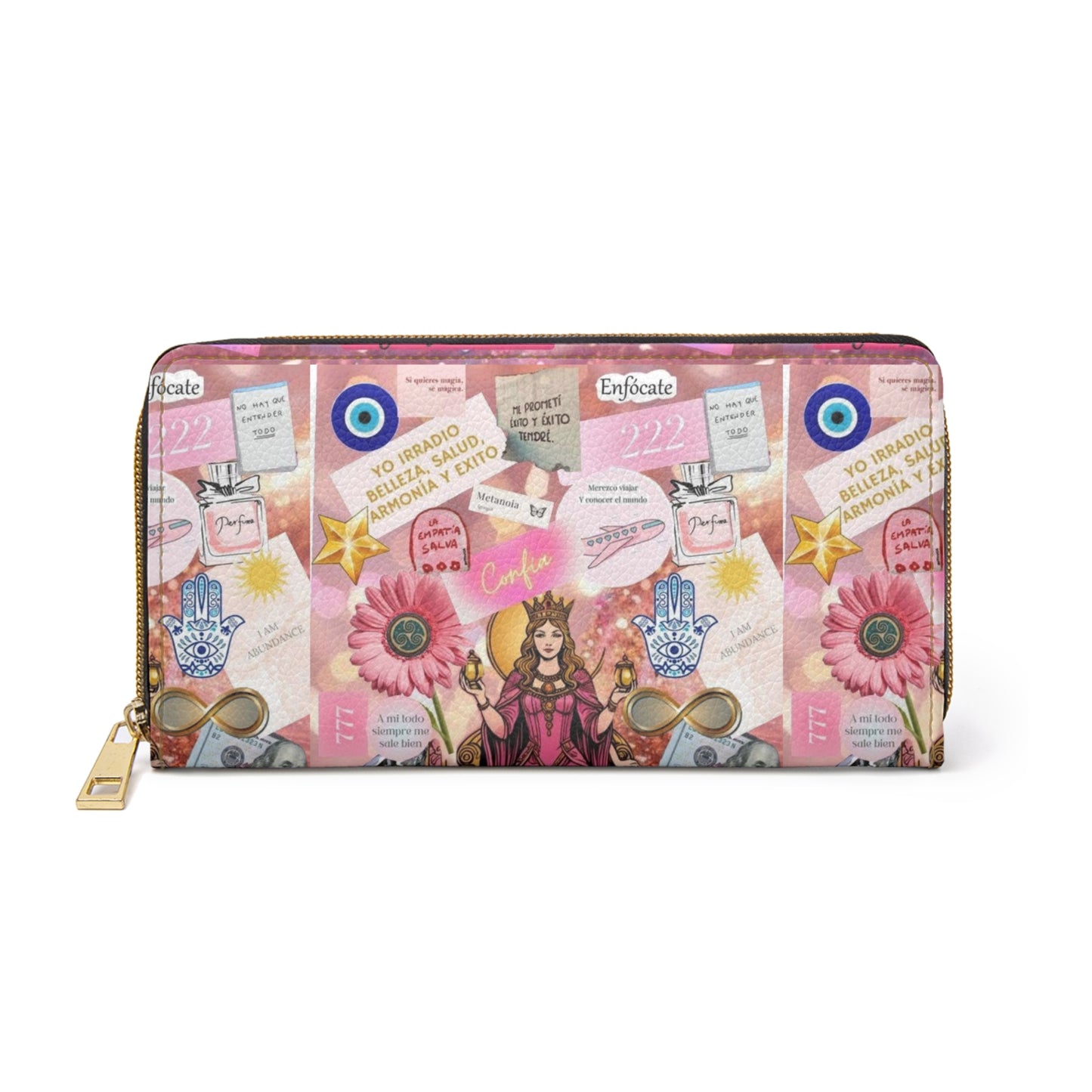 Whimsical Zipper Wallet, Inspirational Zip Wallet, Bohemian Purse, Floral Coin Holder, Ideal Gift for Friends, Unique Wallet for Occasions