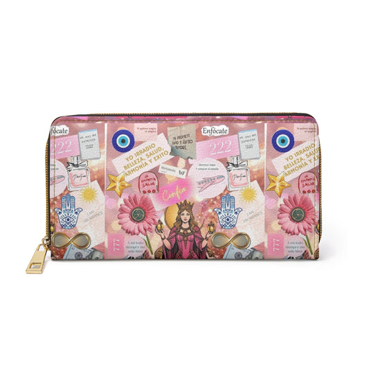 Whimsical Zipper Wallet, Inspirational Zip Wallet, Bohemian Purse, Floral Coin Holder, Ideal Gift for Friends, Unique Wallet for Occasions