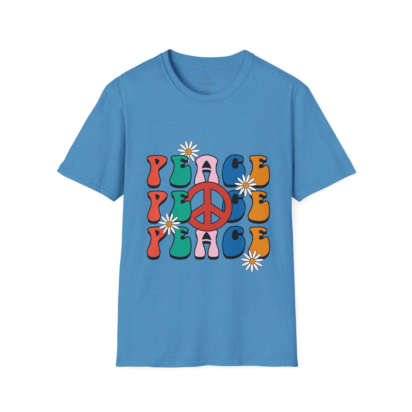 Unisex Softstyle T-Shirt - Retro Peace Design for Comfort Lovers