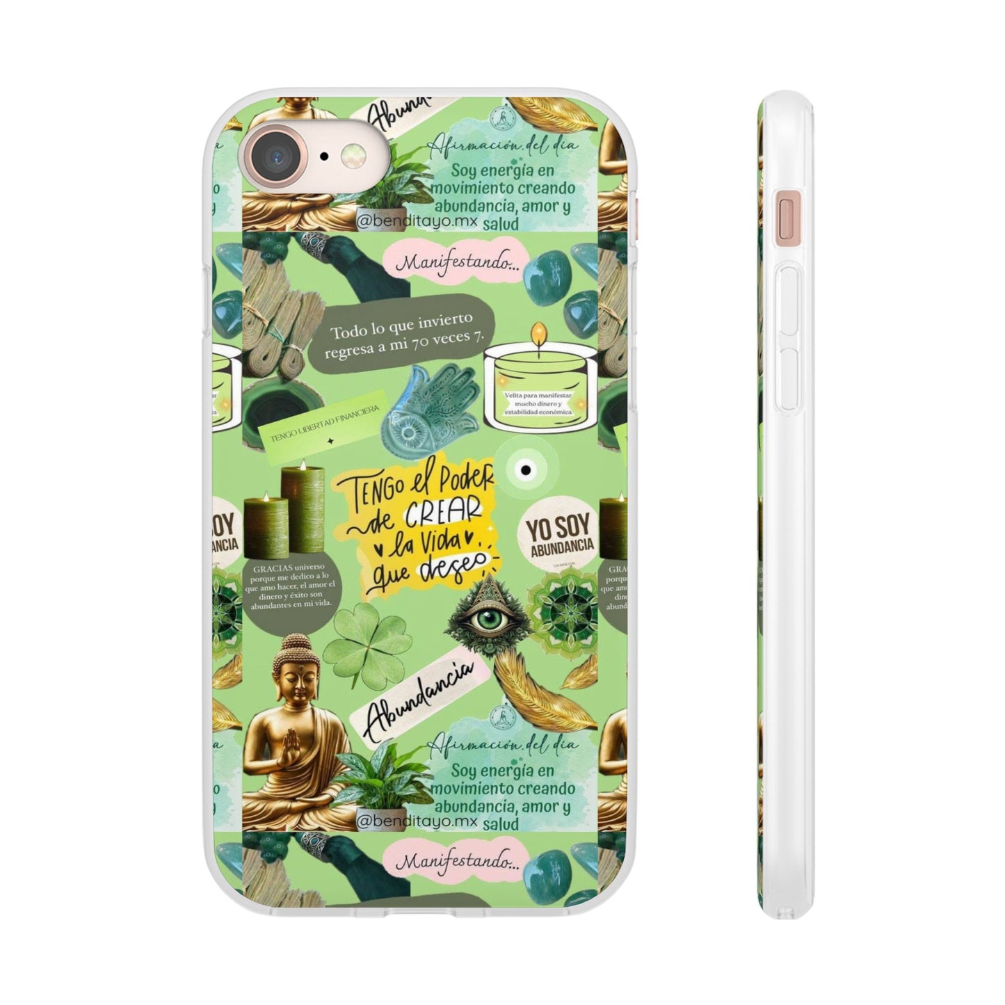 Vibrant Flexi Cases for Abundance Mindset | Phone Protection, Gift for Motivational Quotes, Spiritual Decor, Positive Vibes