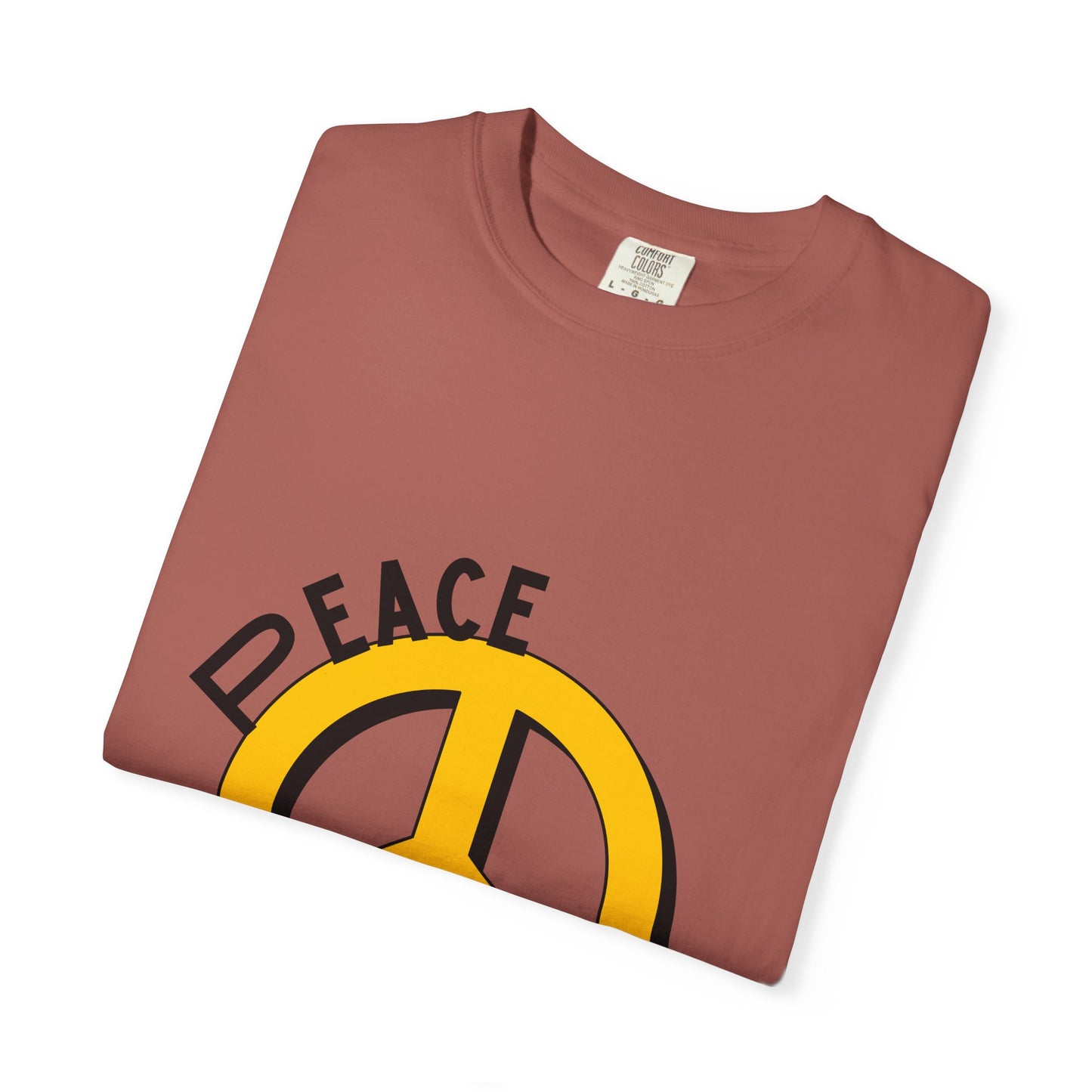 Peace Graphic Unisex T-Shirt - Garment-Dyed White Tee for Casual Vibes