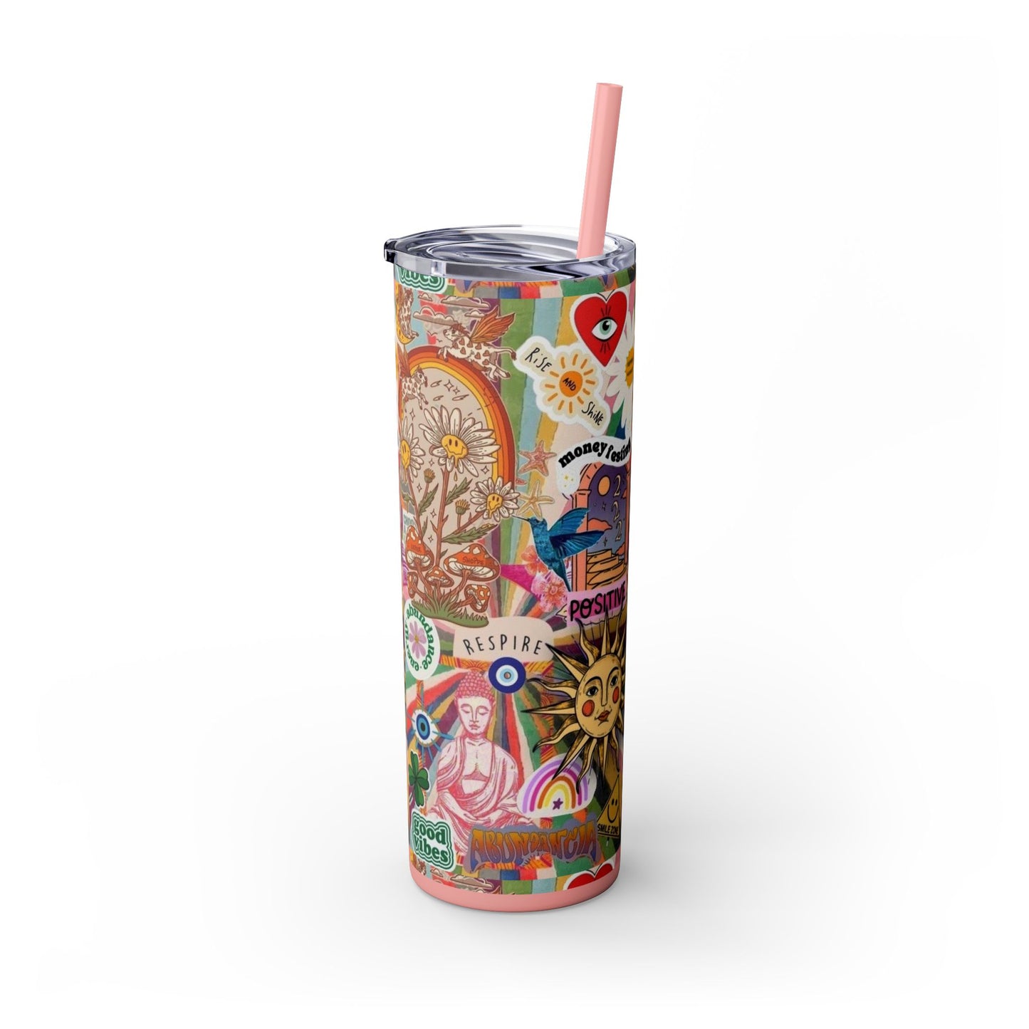 Colorful Inspirational Skinny Tumbler with Straw, 20oz | Perfect for Travel, Gifts, Motivational Affirmations, Self-Care, Eco-Friendly [...]