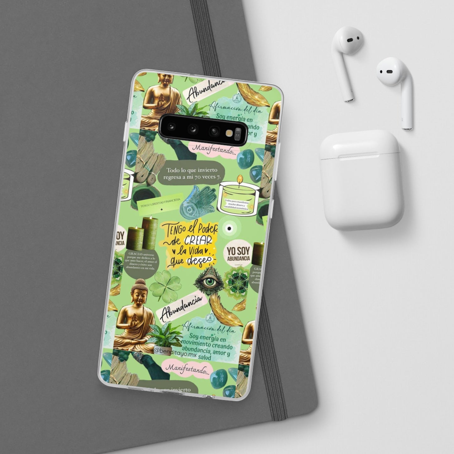 Vibrant Flexi Cases for Abundance Mindset | Phone Protection, Gift for Motivational Quotes, Spiritual Decor, Positive Vibes