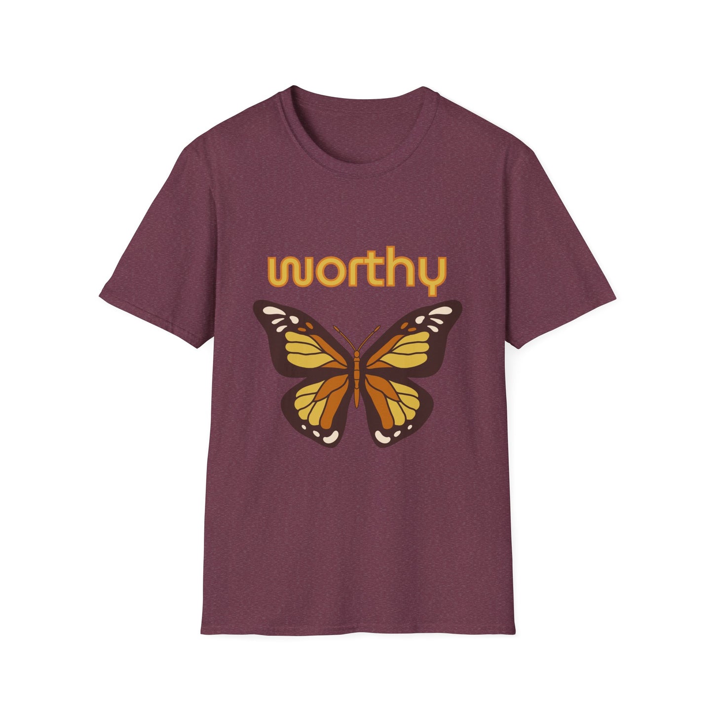 Worthy Butterfly Unisex Softstyle T-Shirt - Positive Vibes Apparel