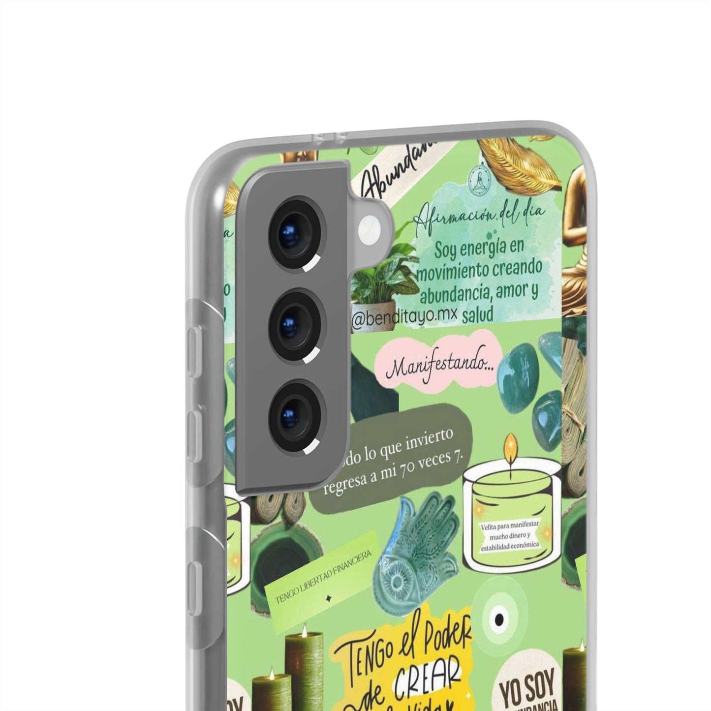 Vibrant Flexi Cases for Abundance Mindset | Phone Protection, Gift for Motivational Quotes, Spiritual Decor, Positive Vibes