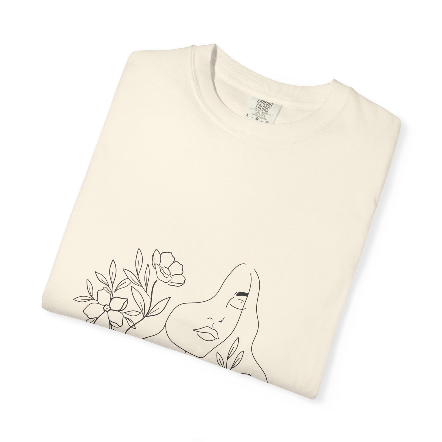 Divine Unisex Garment-Dyed T-Shirt - Floral Graphic Tee