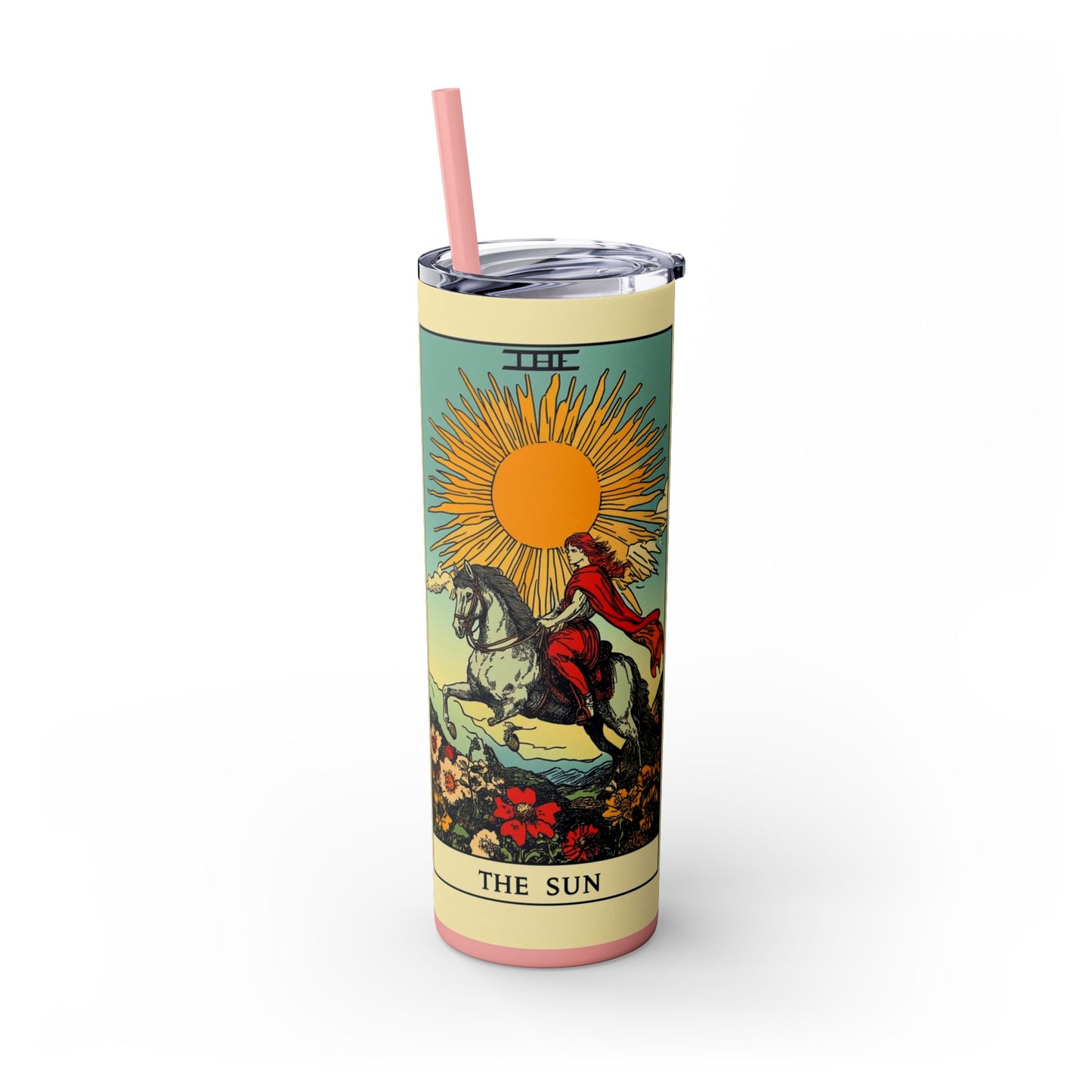 Sunshine Unicorn Skinny Tumbler, 20oz | Gift for Unicorn Lovers, Travel Cup, Reusable Straw, Summer Drinkware, Birthday Gift