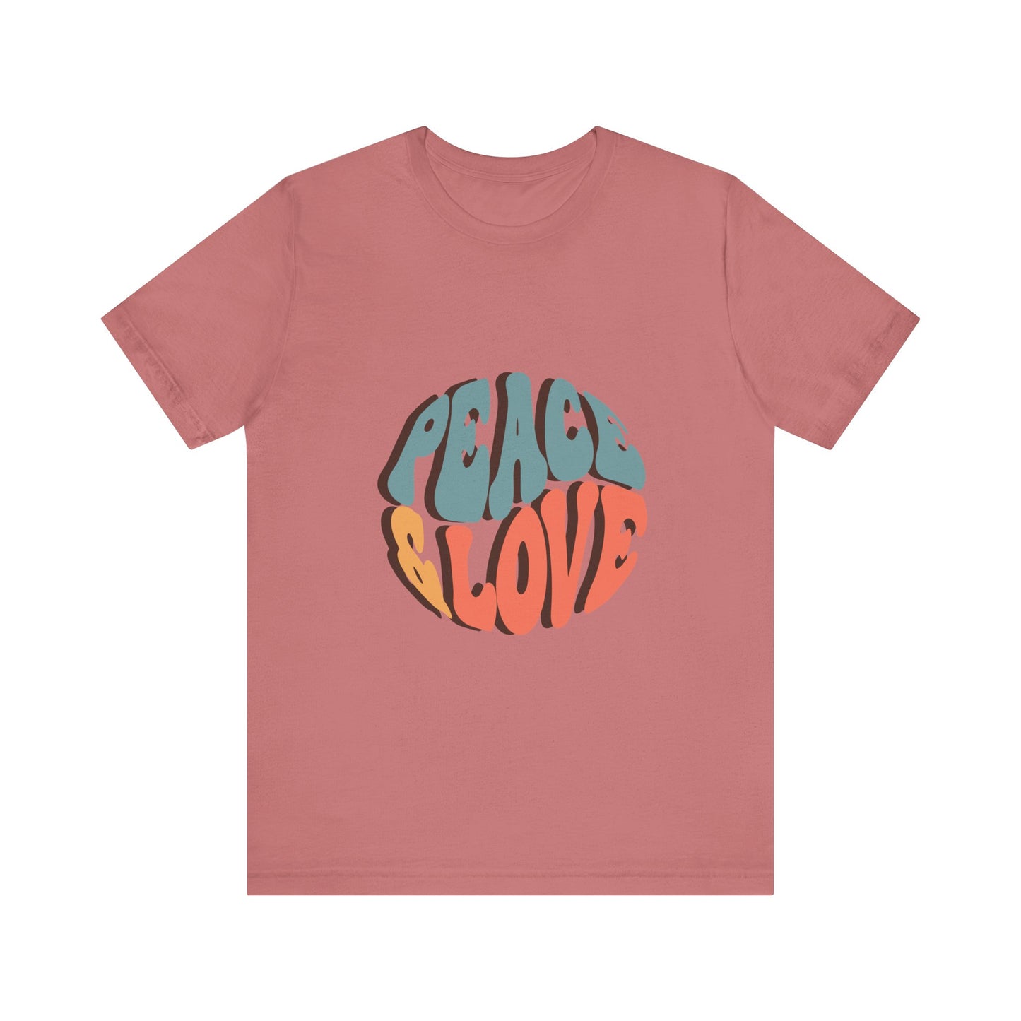 Peace & Love Unisex Jersey Tee - Stylish Relaxed Fit for Positivity