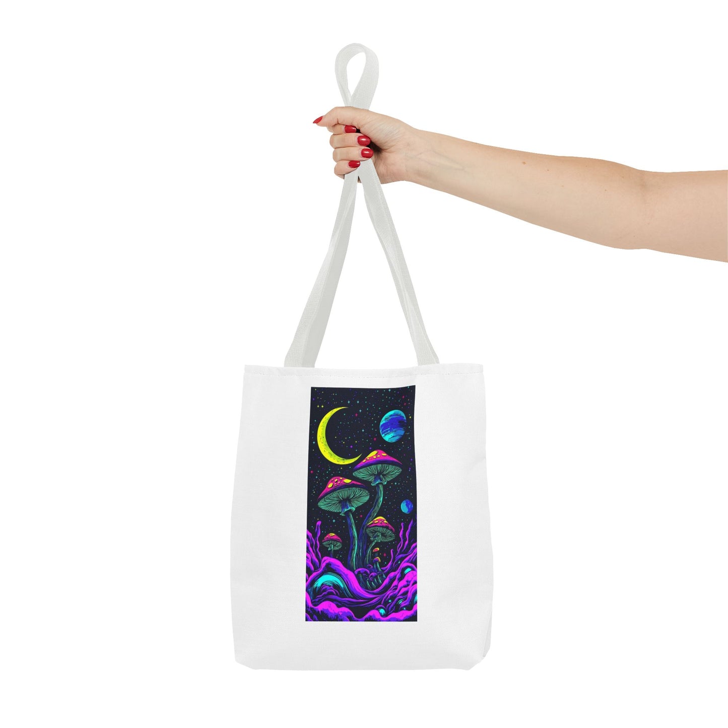 Cosmic Mushroom Tote Bag, Psychedelic Shopping Bag, Eco-Friendly Canvas, Festival Accessory, Gift for Nature Lovers, Boho Style