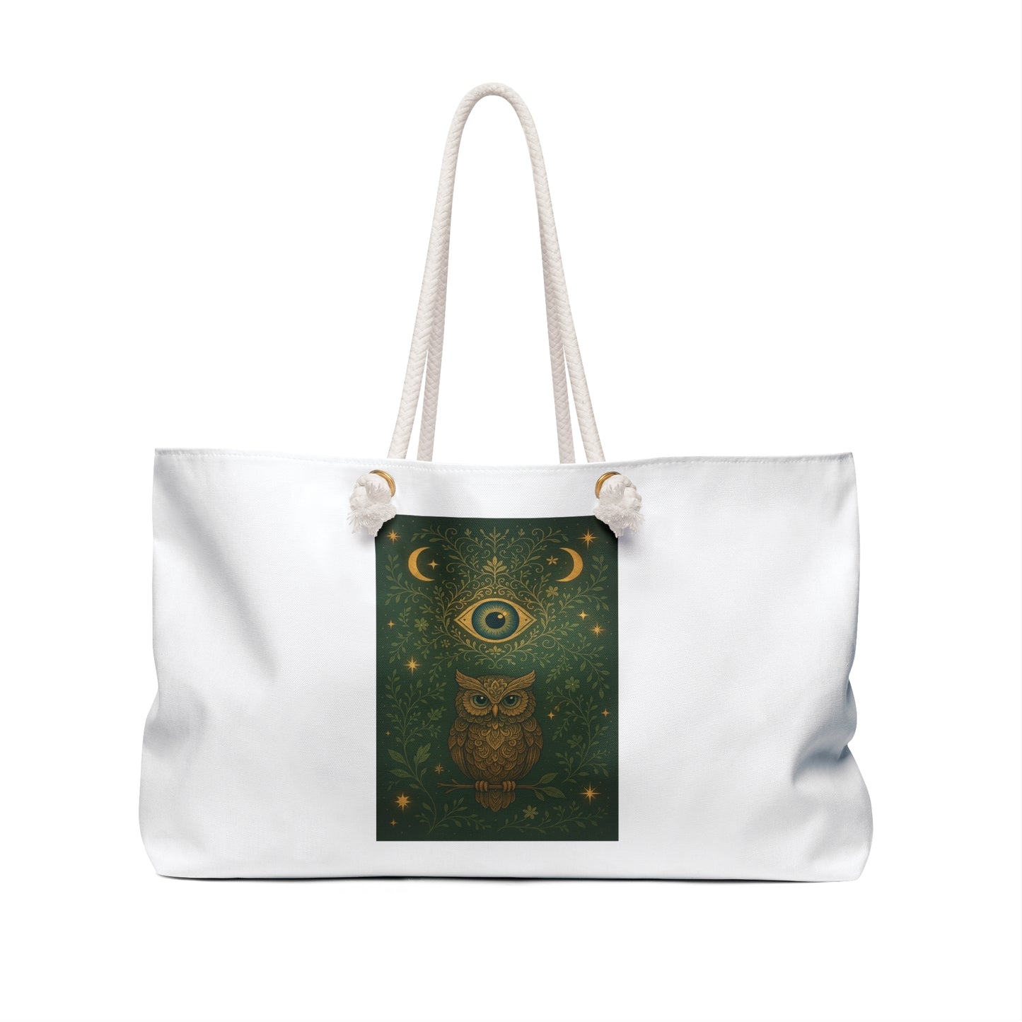 Mystical Owl Weekender Bag, Boho Travel Tote, Yoga Retreat Bag, Spiritual Gift, Weekend Getaway Accessory