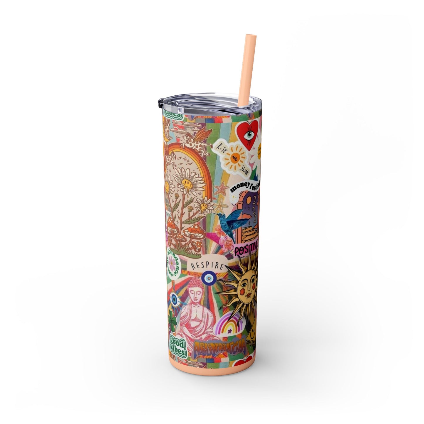 Colorful Inspirational Skinny Tumbler with Straw, 20oz | Perfect for Travel, Gifts, Motivational Affirmations, Self-Care, Eco-Friendly [...]