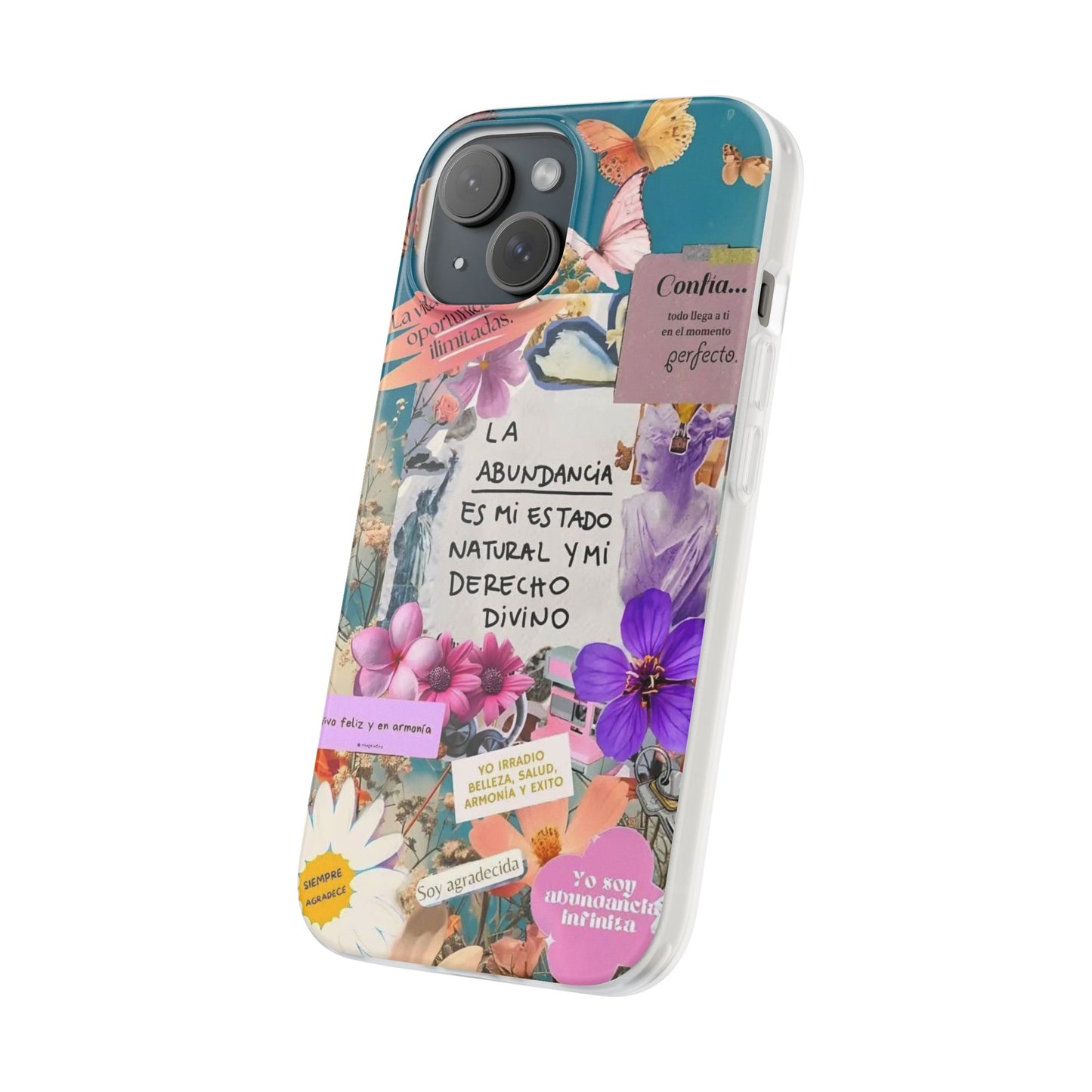Vibrant Floral Phone Case, Inspirational Tech Accessories, Nature Aesthetic Gift, Motivational Quote Flexi Case, Cute Phone Cover