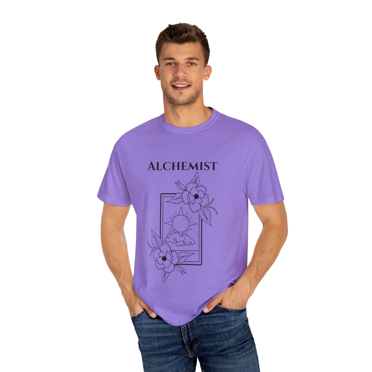 Alchemy Floral T-Shirt - Unisex Garment-Dyed Tee for Creative Spirits