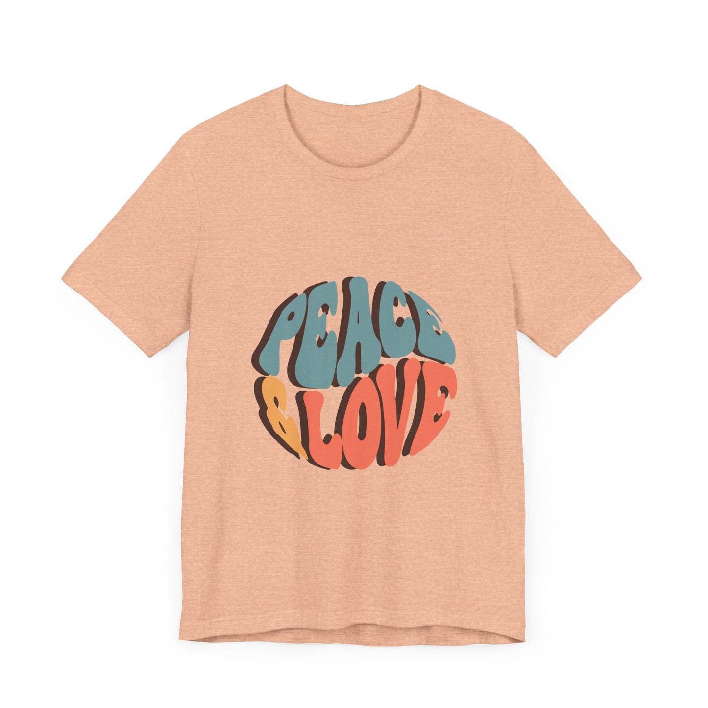 Peace & Love Unisex Jersey Tee - Stylish Relaxed Fit for Positivity