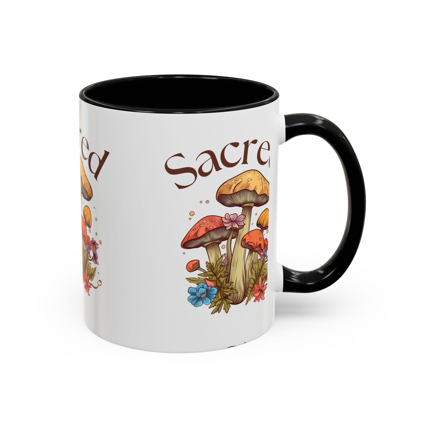 Sacred Mushrooms Coffee Mug | Boho Aesthetic Beverage Cup, Gift for Nature Lovers, Eco-Friendly Drinkware, Farmhouse Decor, Tea Mug