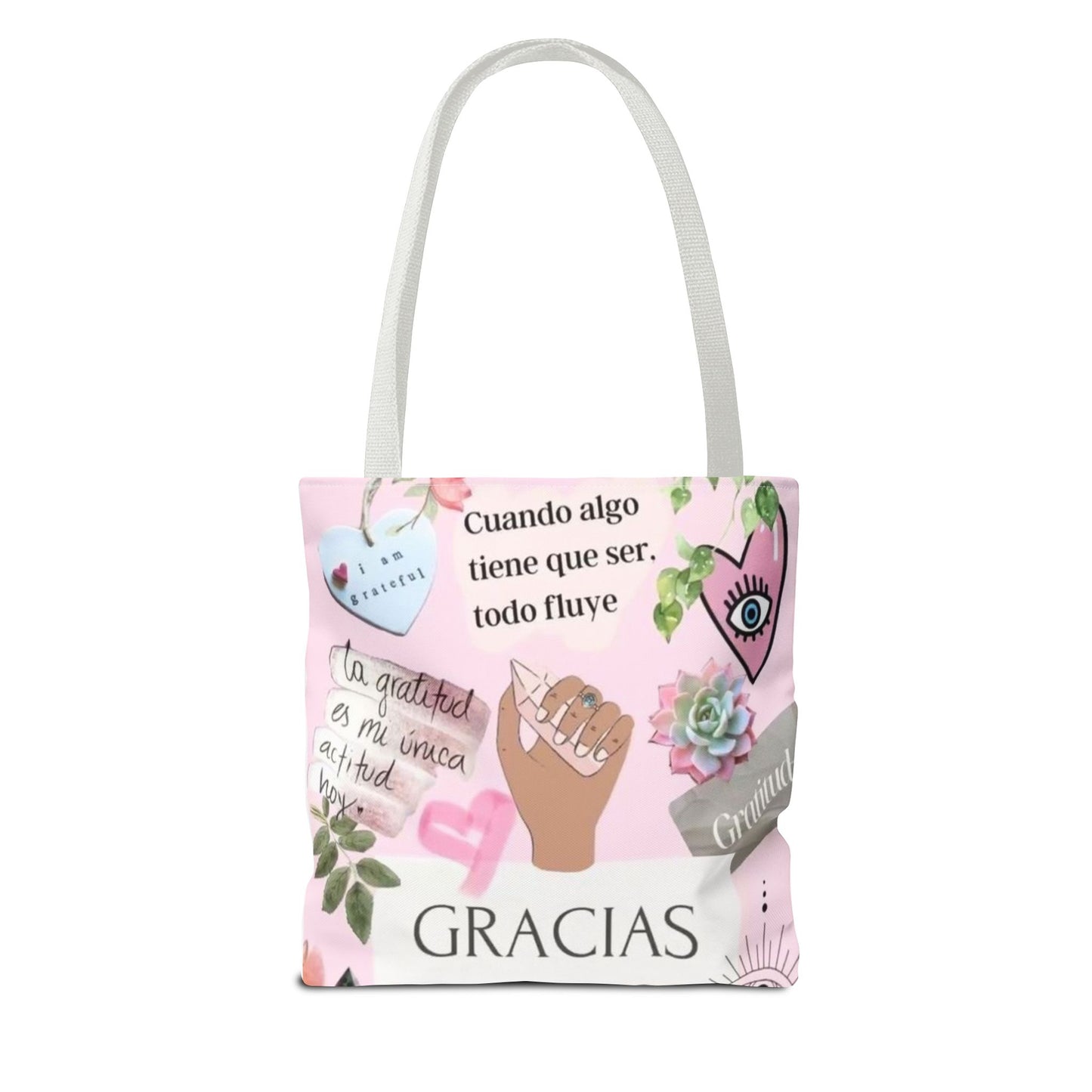 Gratitude Tote Bag, Inspirational Canvas Shopper, Thank You Gift, Boho Style Carryall, Positive Vibes Bag