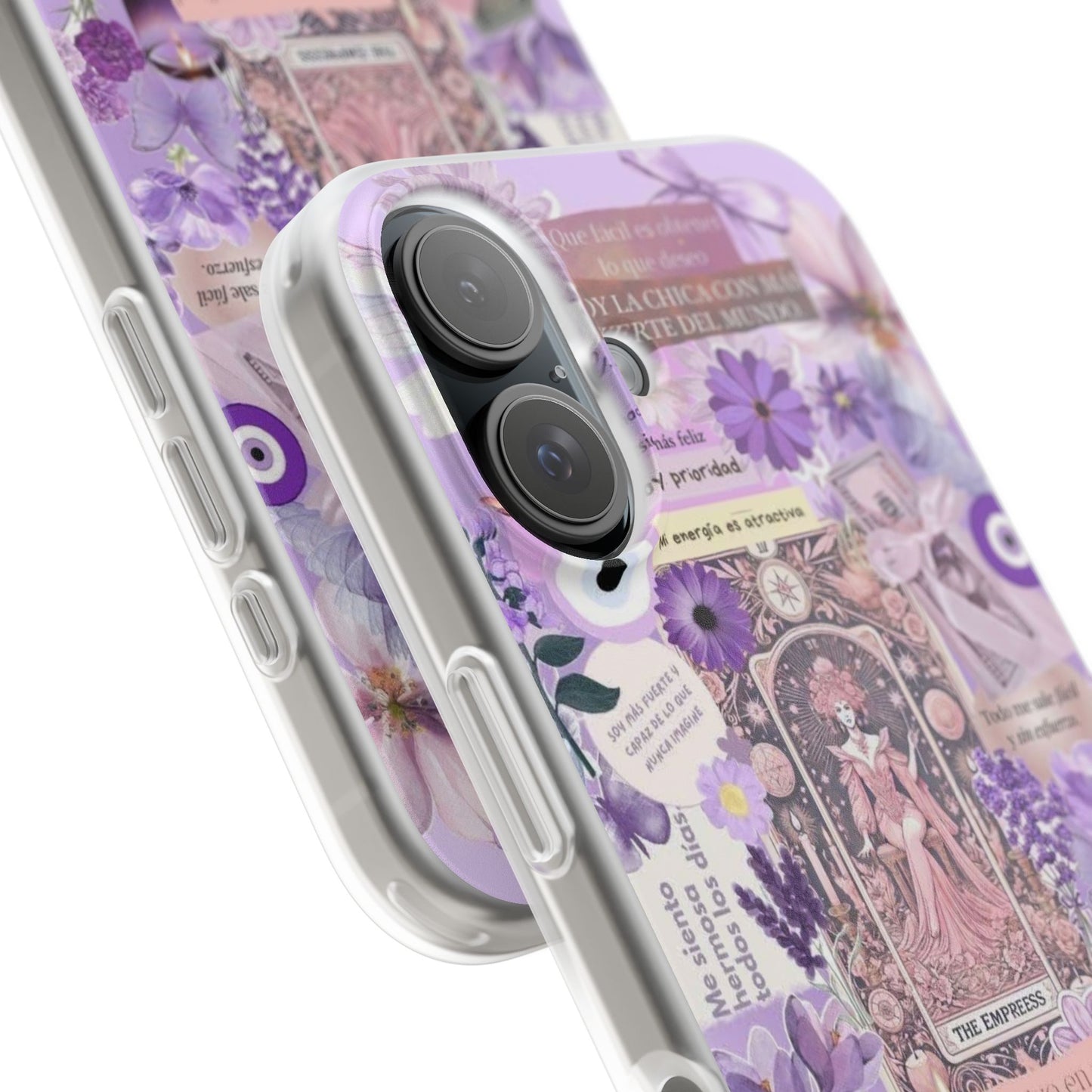 Purple Floral Flexi Phone Case, Personalized Phone Cover, Boho Chic Case, Cute Gift for Her, Birthday Accessory, Nature Lover Design