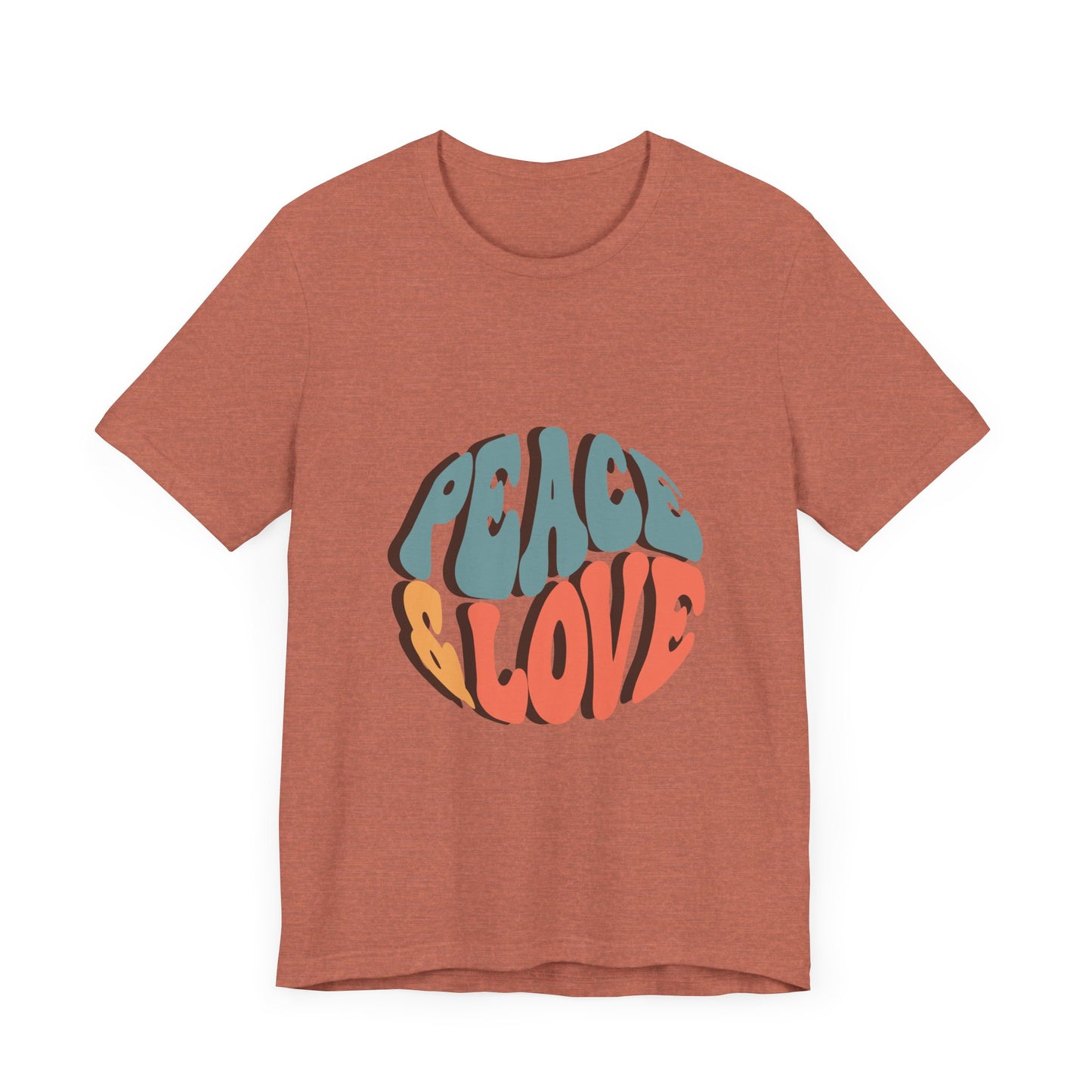 Peace & Love Unisex Jersey Tee - Stylish Relaxed Fit for Positivity