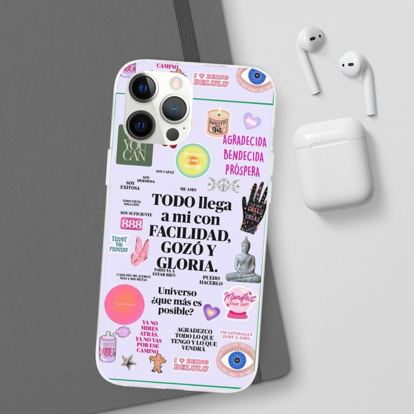 Positive Affirmation Flexi Cases for iPhone, Inspirational Phone Cover, Motivational Case, Gift for Her, Trendy Phone Protector