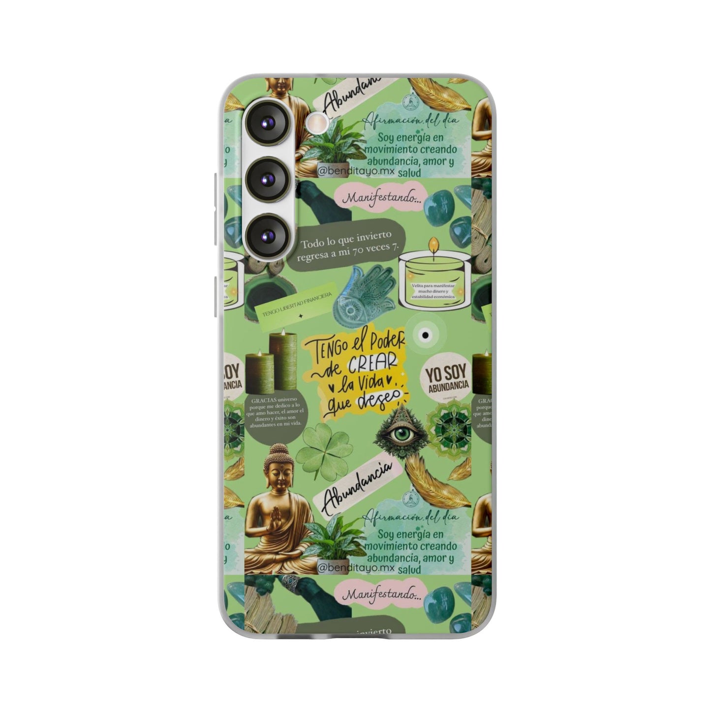 Vibrant Flexi Cases for Abundance Mindset | Phone Protection, Gift for Motivational Quotes, Spiritual Decor, Positive Vibes