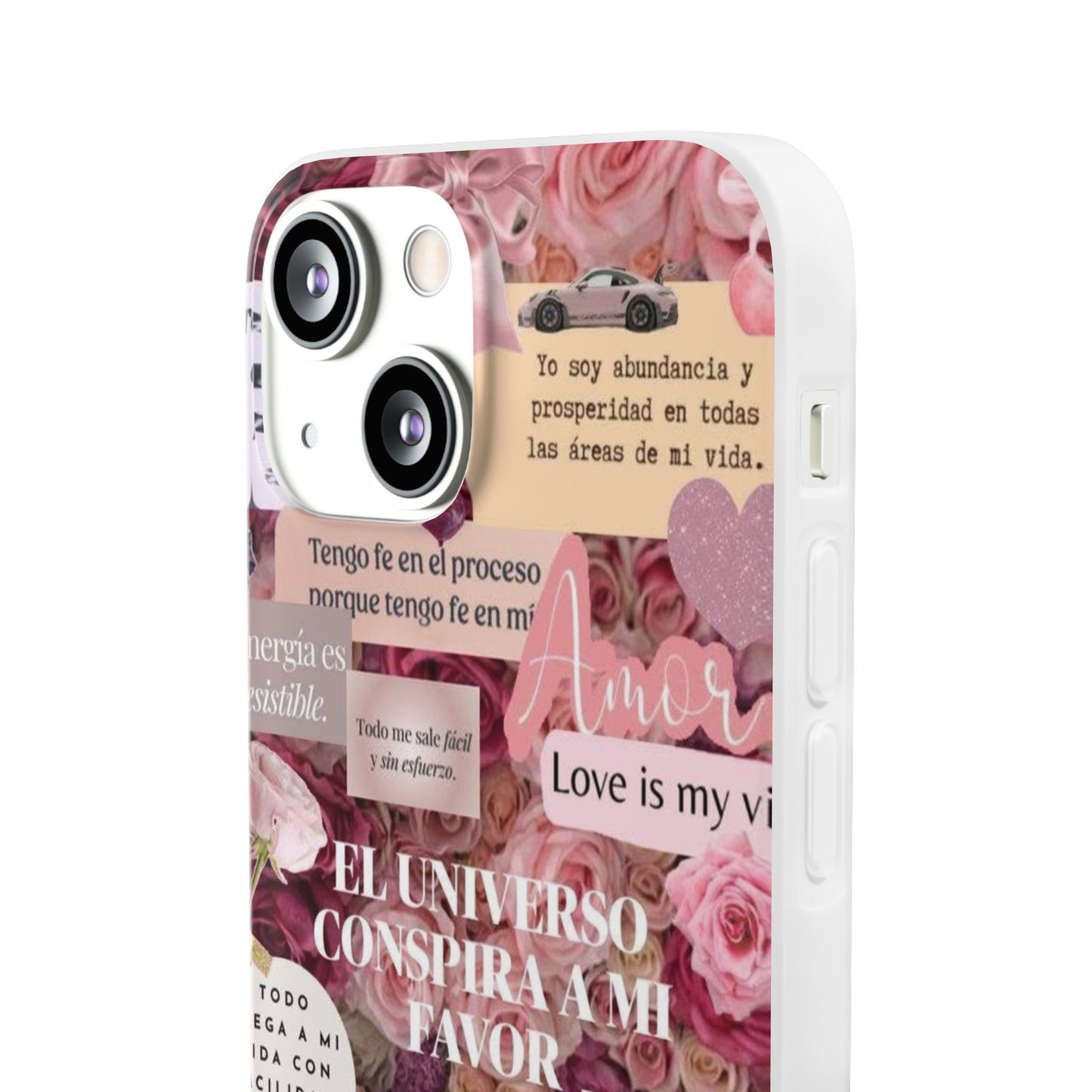 Floral Flexi Phone Case, Romantic Phone Cover, Cute Gift for Her, Inspirational Quote Case, Valentine's Day Accessory