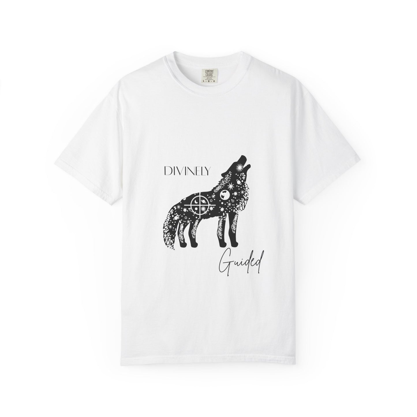 Divinely Guided Wolf T-Shirt - Unisex Garment-Dyed Tee for Spiritual Seekers