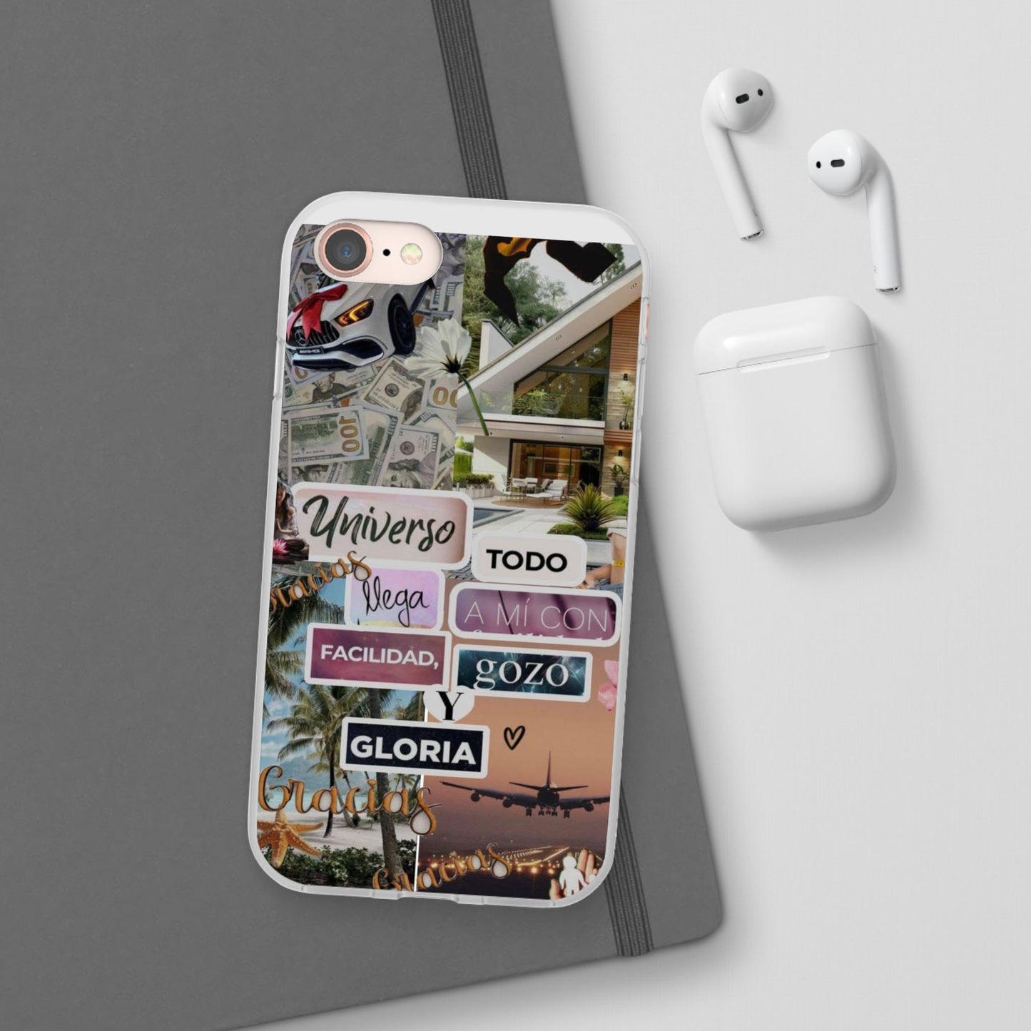 Vibrant Flexi Phone Case with Inspirational Quotes, Bohemian Style, Perfect Gift for Friends, Travelers, Birthdays, Everyday Use