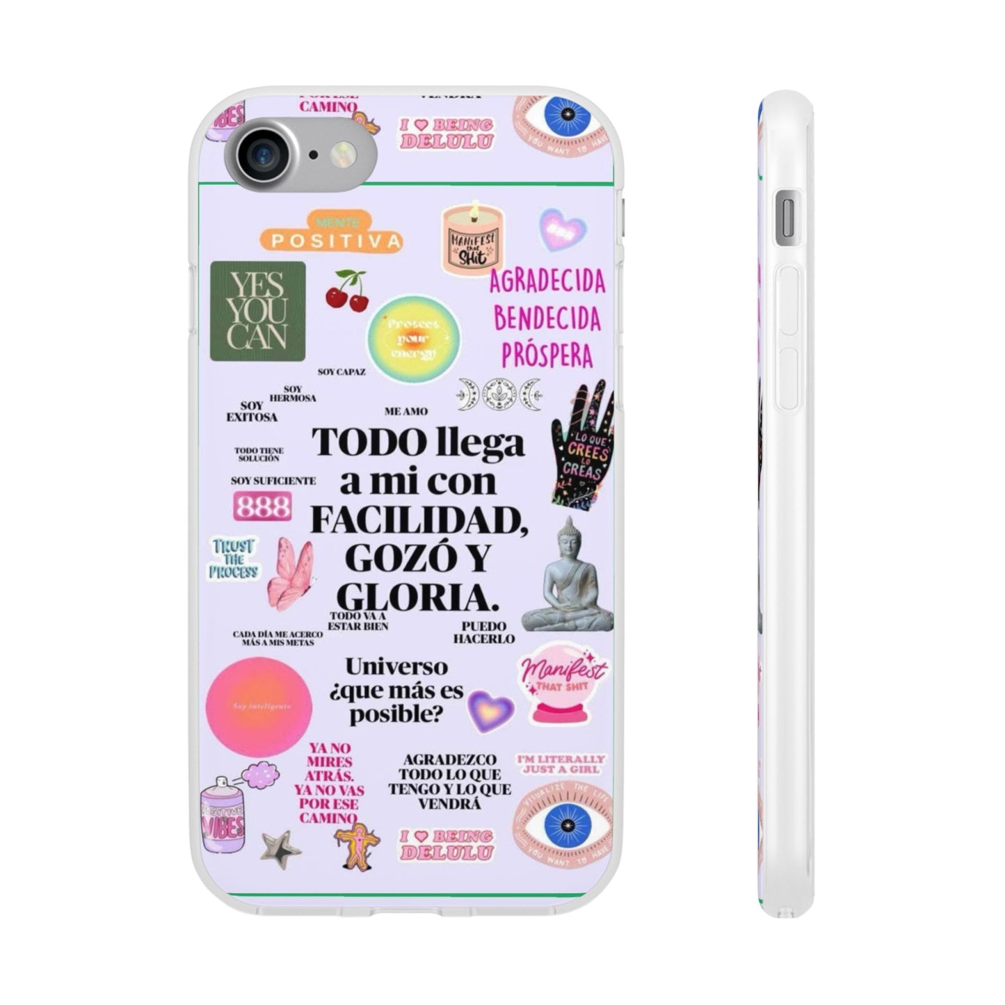 Positive Affirmation Flexi Cases for iPhone, Inspirational Phone Cover, Motivational Case, Gift for Her, Trendy Phone Protector