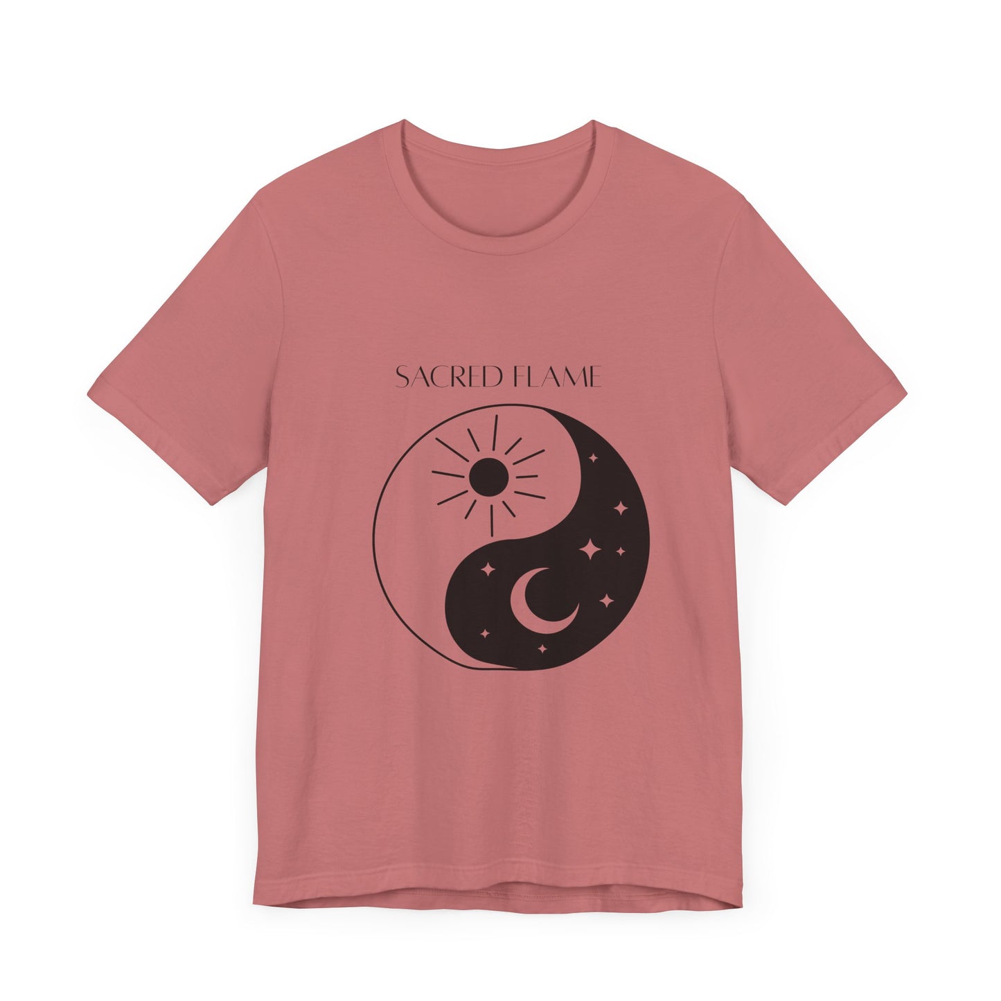 Sacred Flame Unisex Jersey Tee - Yin Yang Design for Spiritual Vibes