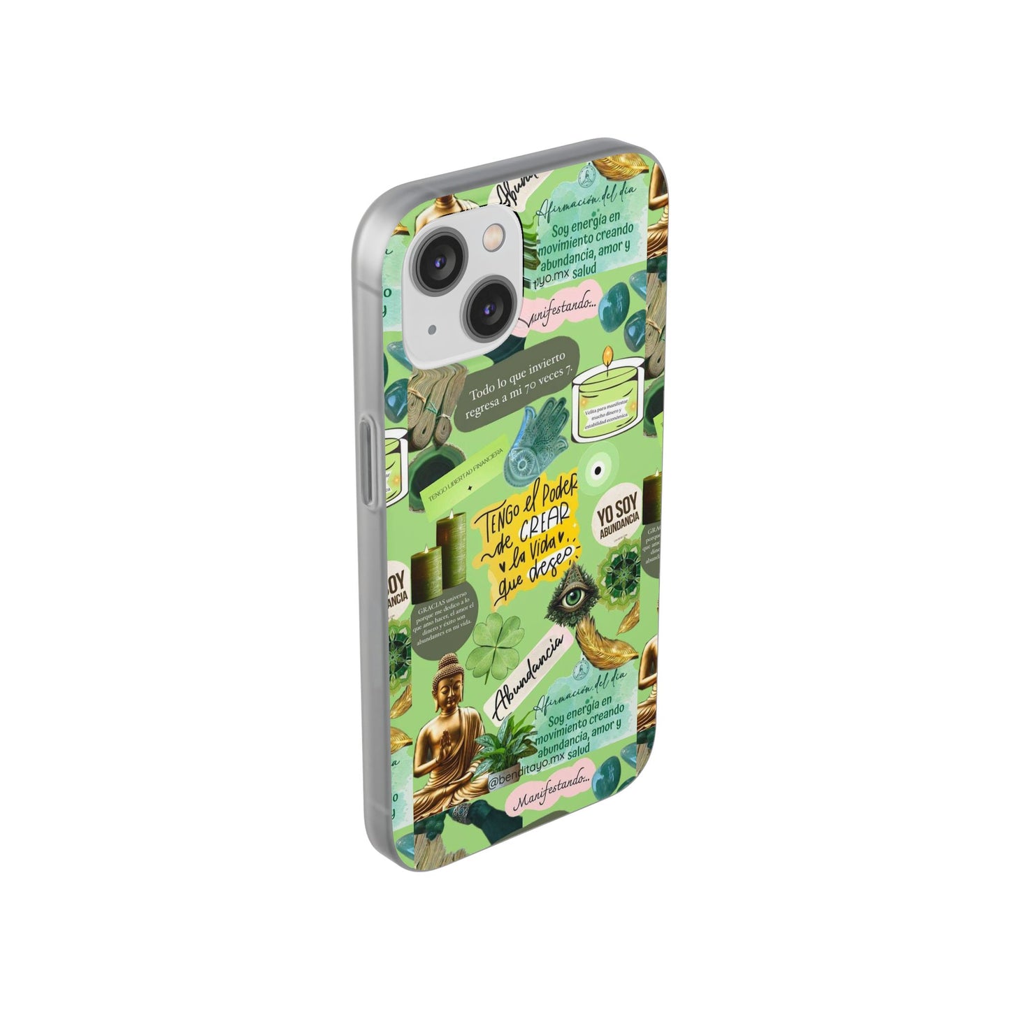 Vibrant Flexi Cases for Abundance Mindset | Phone Protection, Gift for Motivational Quotes, Spiritual Decor, Positive Vibes