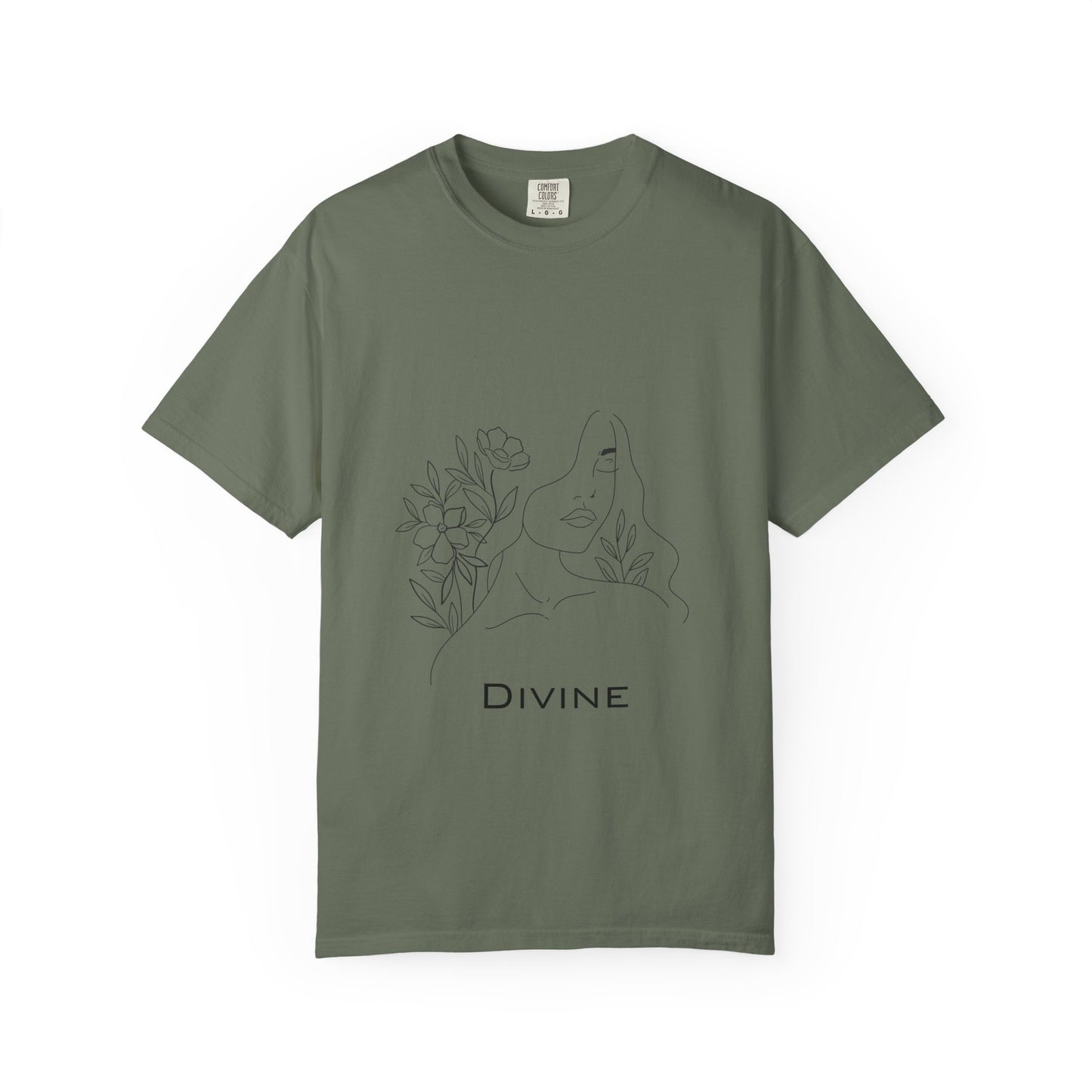 Divine Unisex Garment-Dyed T-Shirt - Floral Graphic Tee