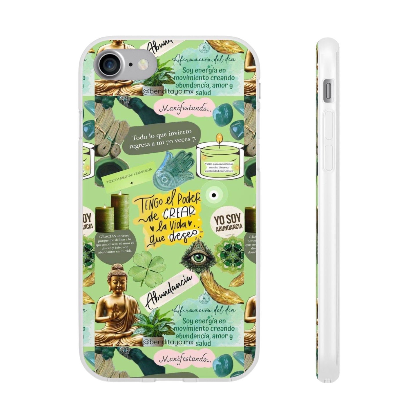 Vibrant Flexi Cases for Abundance Mindset | Phone Protection, Gift for Motivational Quotes, Spiritual Decor, Positive Vibes