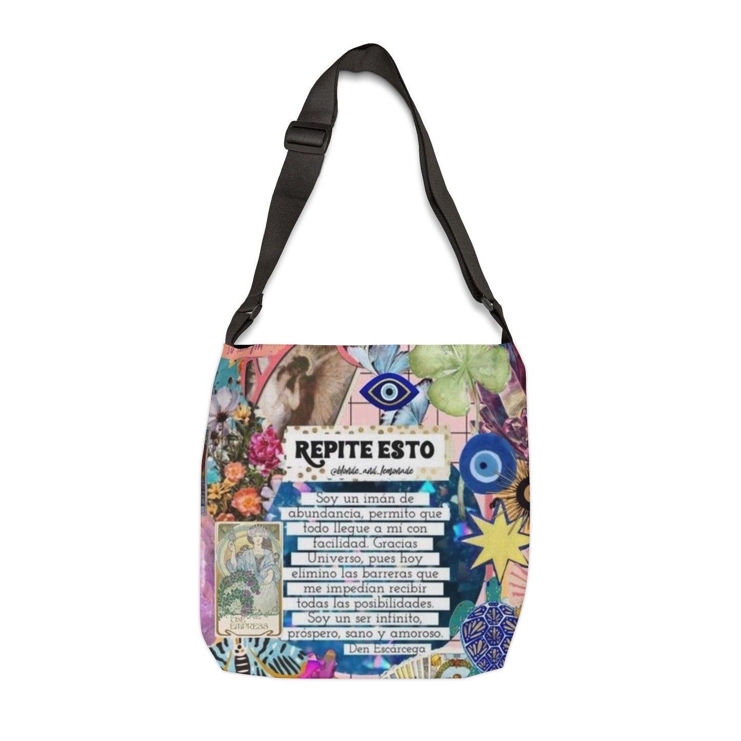 Colorful Adjustable Tote Bag, Boho Style Crossbody Bag, Inspirational Art Tote, Perfect for Shopping & Everyday Use