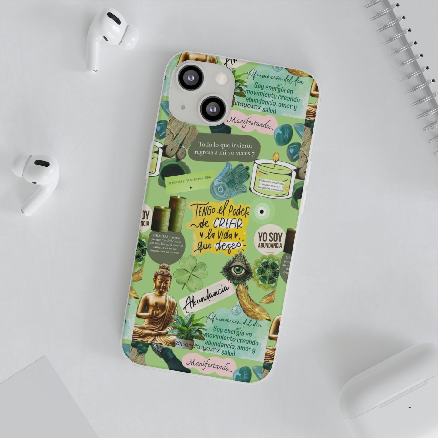 Vibrant Flexi Cases for Abundance Mindset | Phone Protection, Gift for Motivational Quotes, Spiritual Decor, Positive Vibes