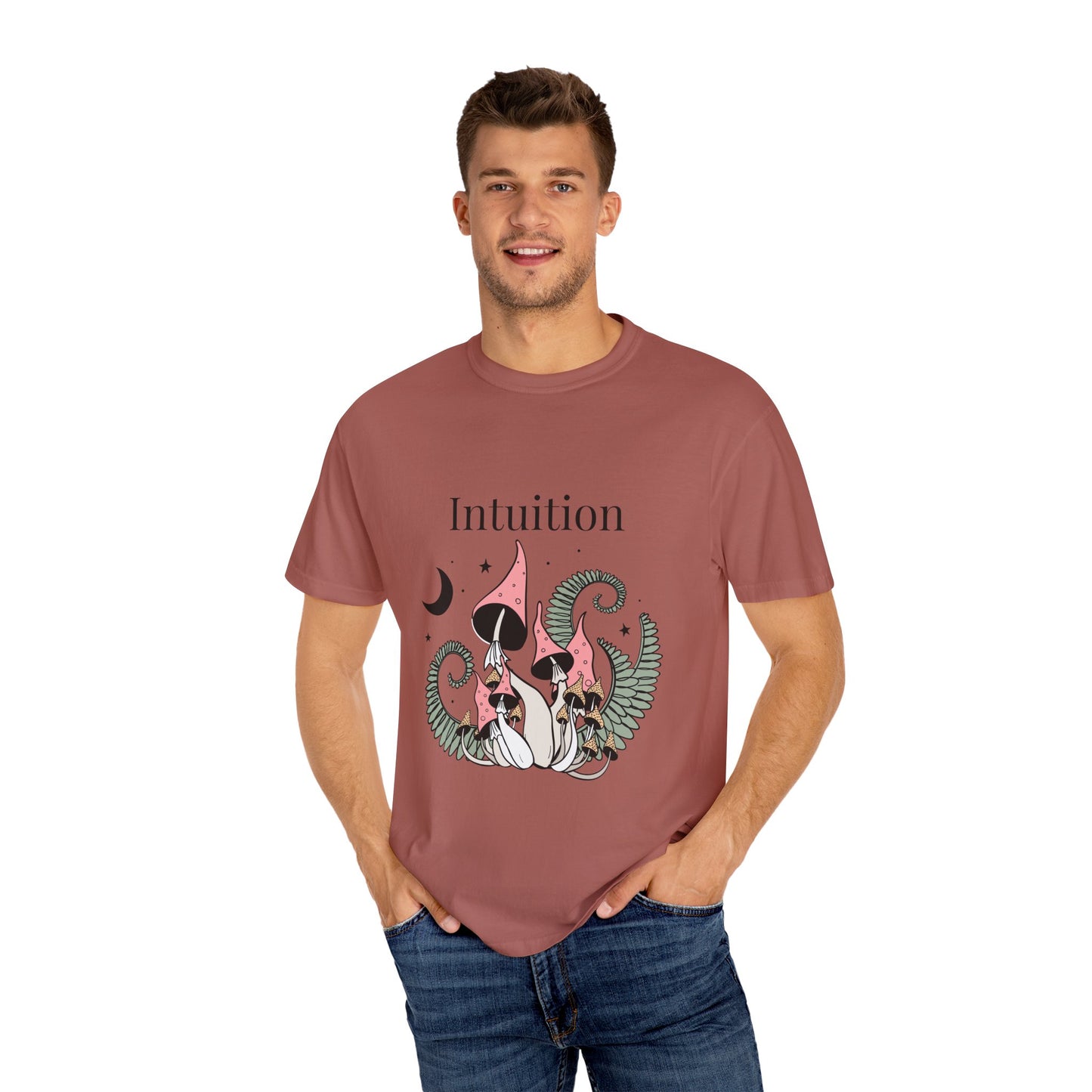 Intuition Unisex Garment-Dyed T-Shirt - Whimsical Nature Design
