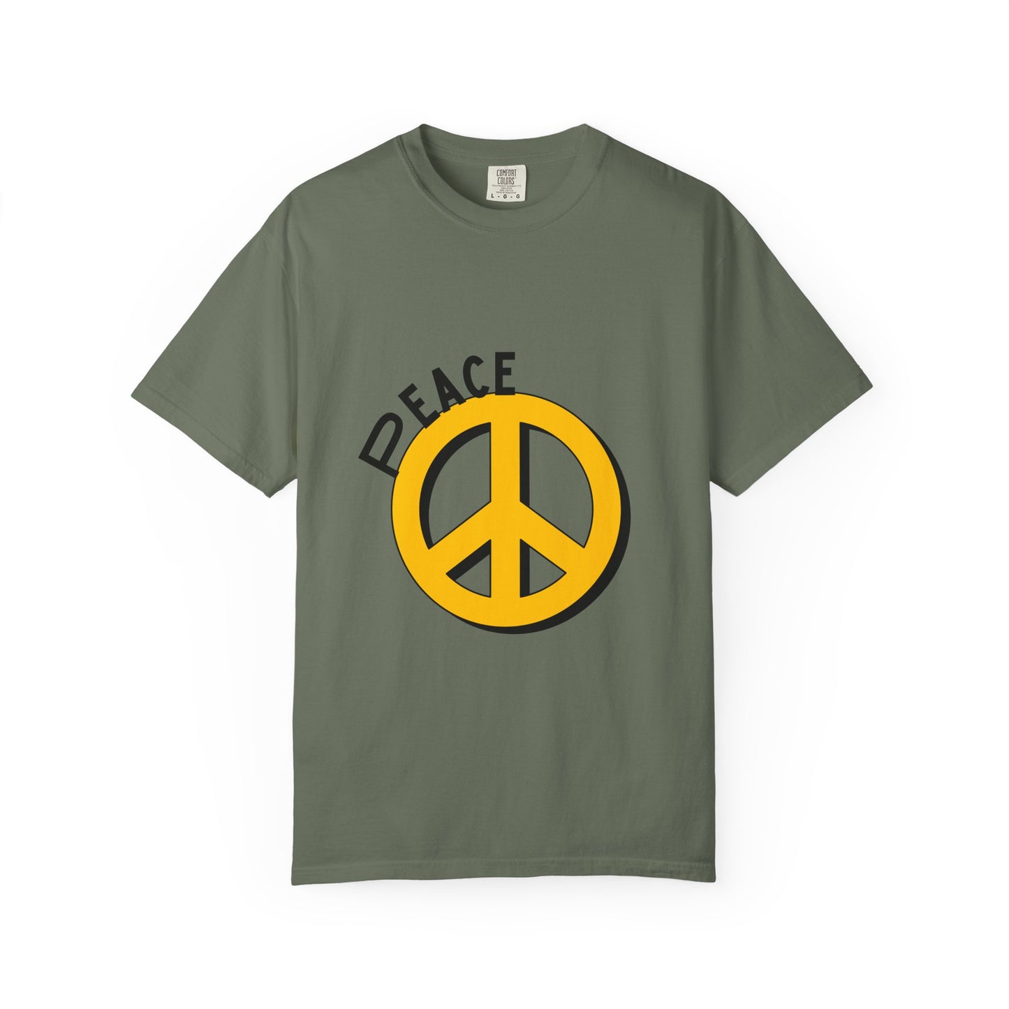 Peace Graphic Unisex T-Shirt - Garment-Dyed White Tee for Casual Vibes