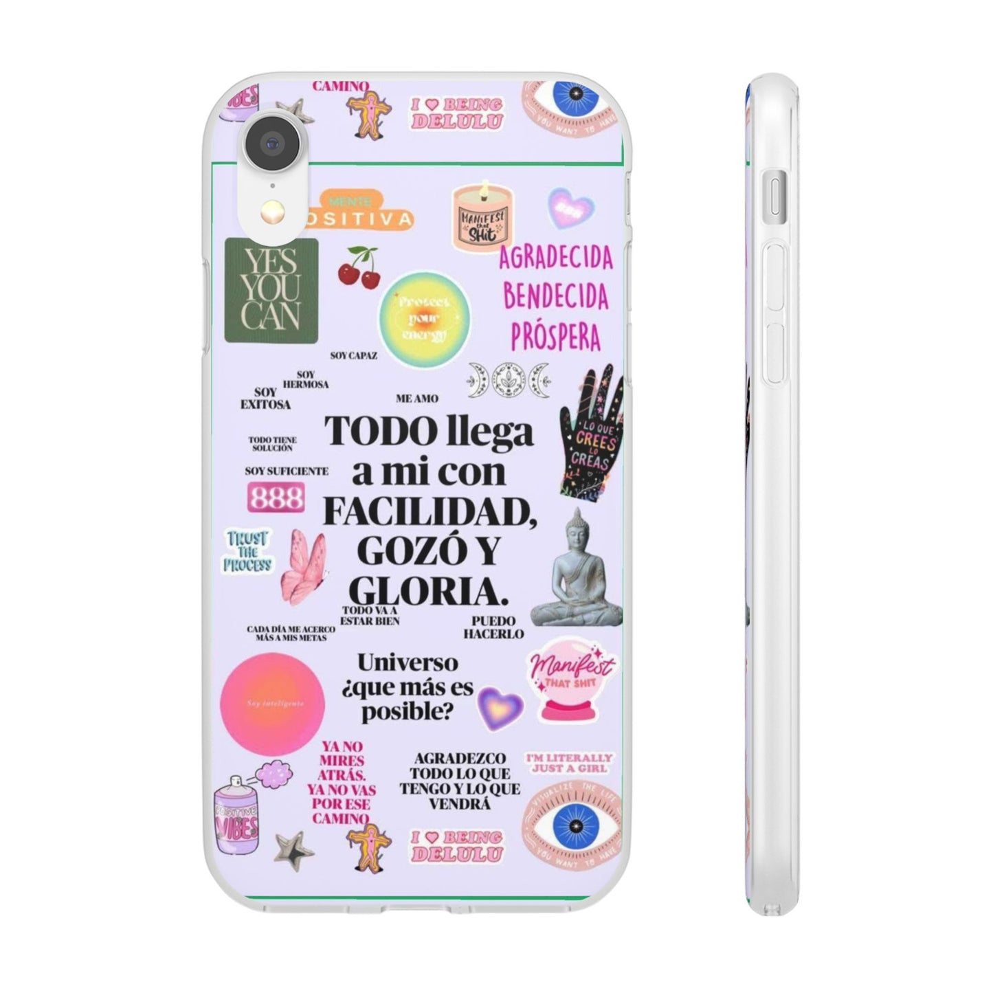 Positive Affirmation Flexi Cases for iPhone, Inspirational Phone Cover, Motivational Case, Gift for Her, Trendy Phone Protector