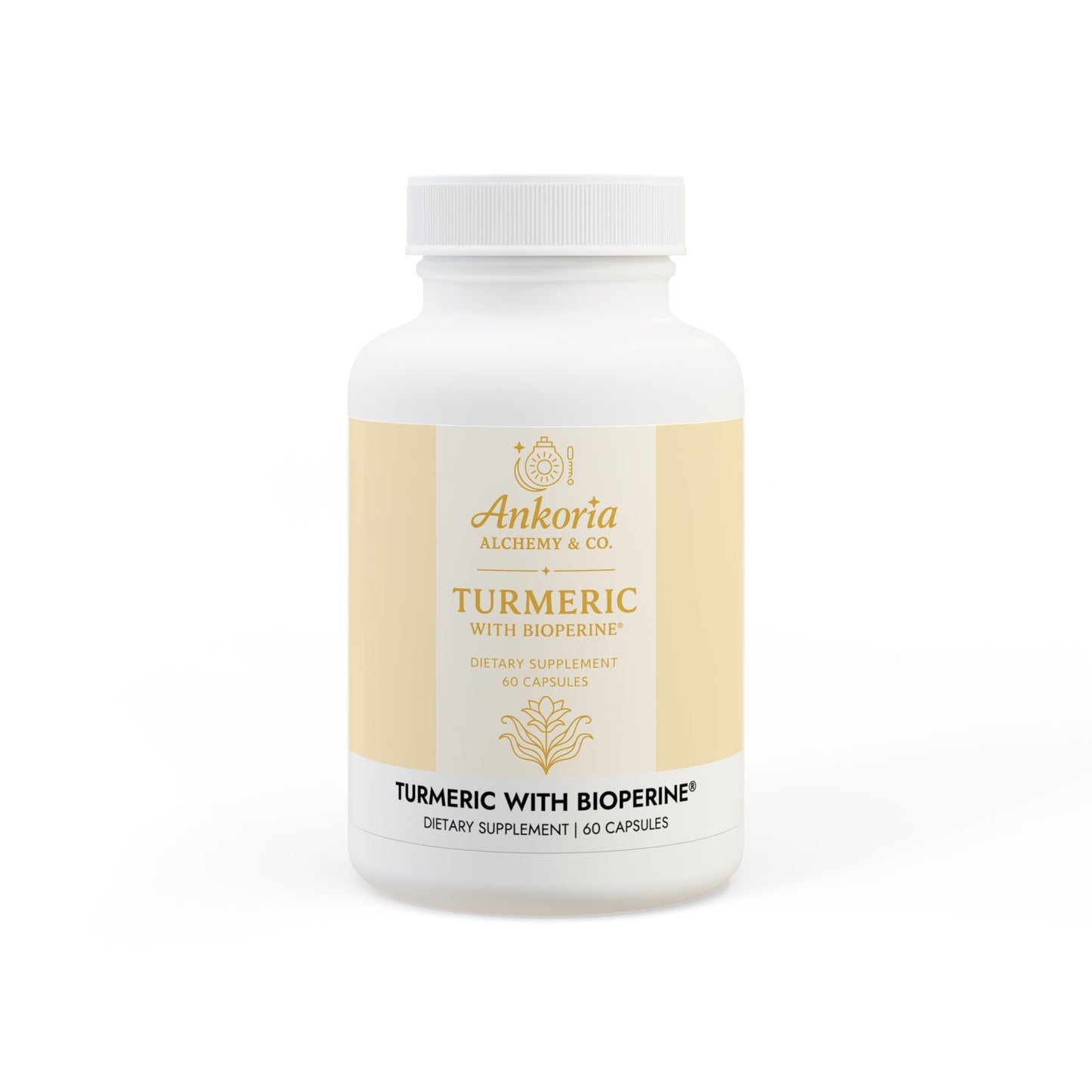 Golden Vitality Elixir Turmeric with BioPerine® (Black Pepper Fruit Extract) Supplement (60 Capsules)