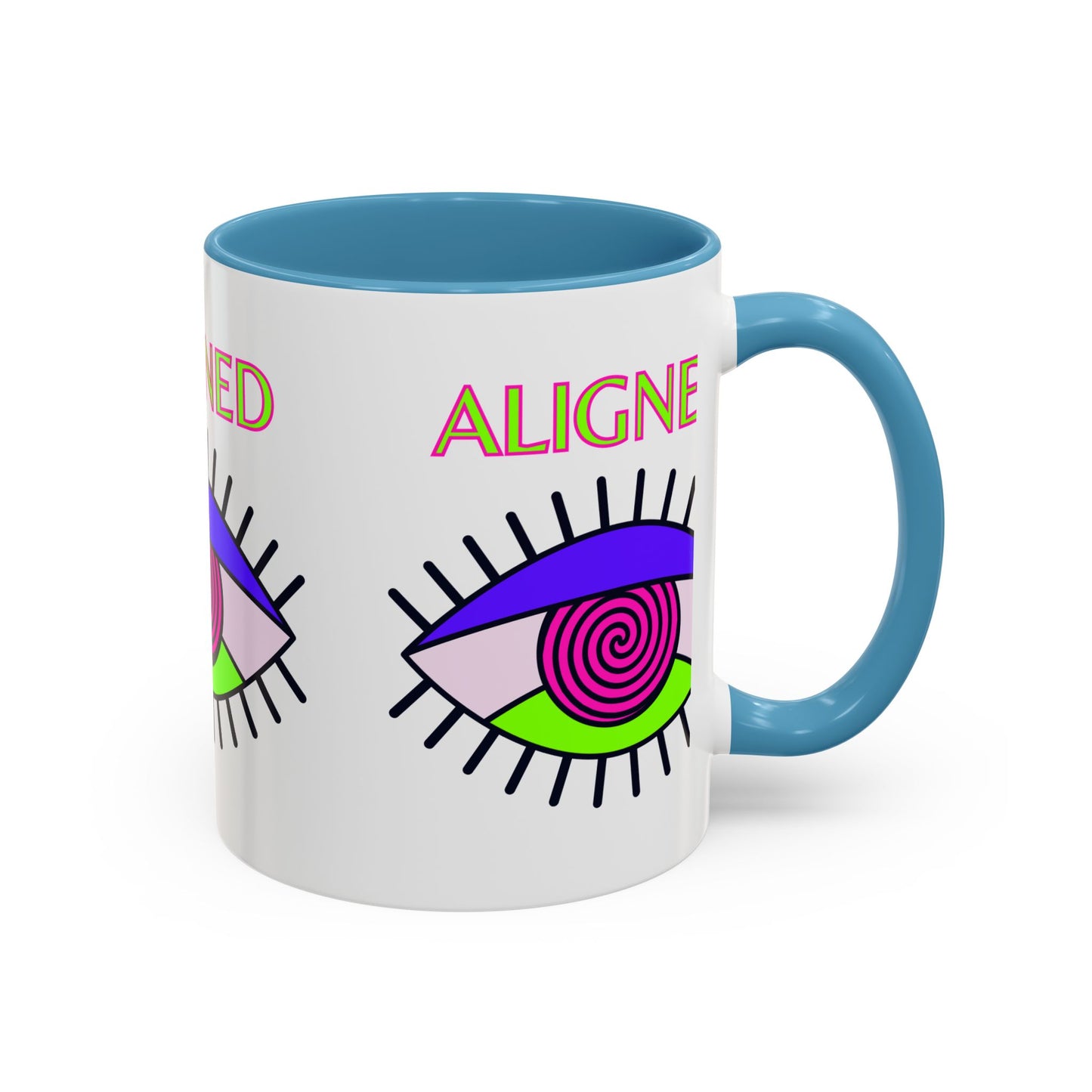Aligned Eye Accent Coffee Mug - Inspirational Gift, Unique Artwork, Home Decor, Mindfulness Mug, Boho Style