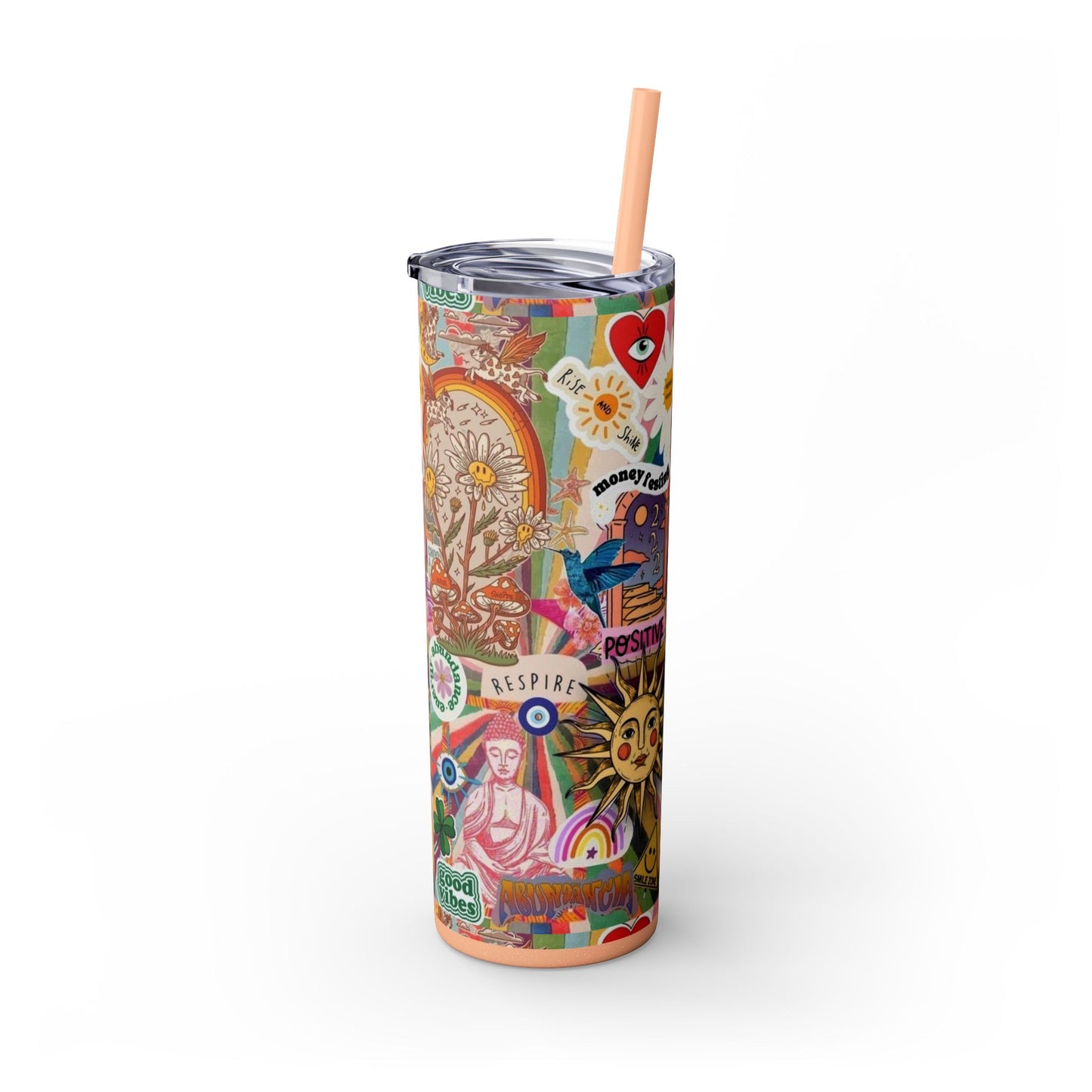 Colorful Inspirational Skinny Tumbler with Straw, 20oz | Perfect for Travel, Gifts, Motivational Affirmations, Self-Care, Eco-Friendly [...]