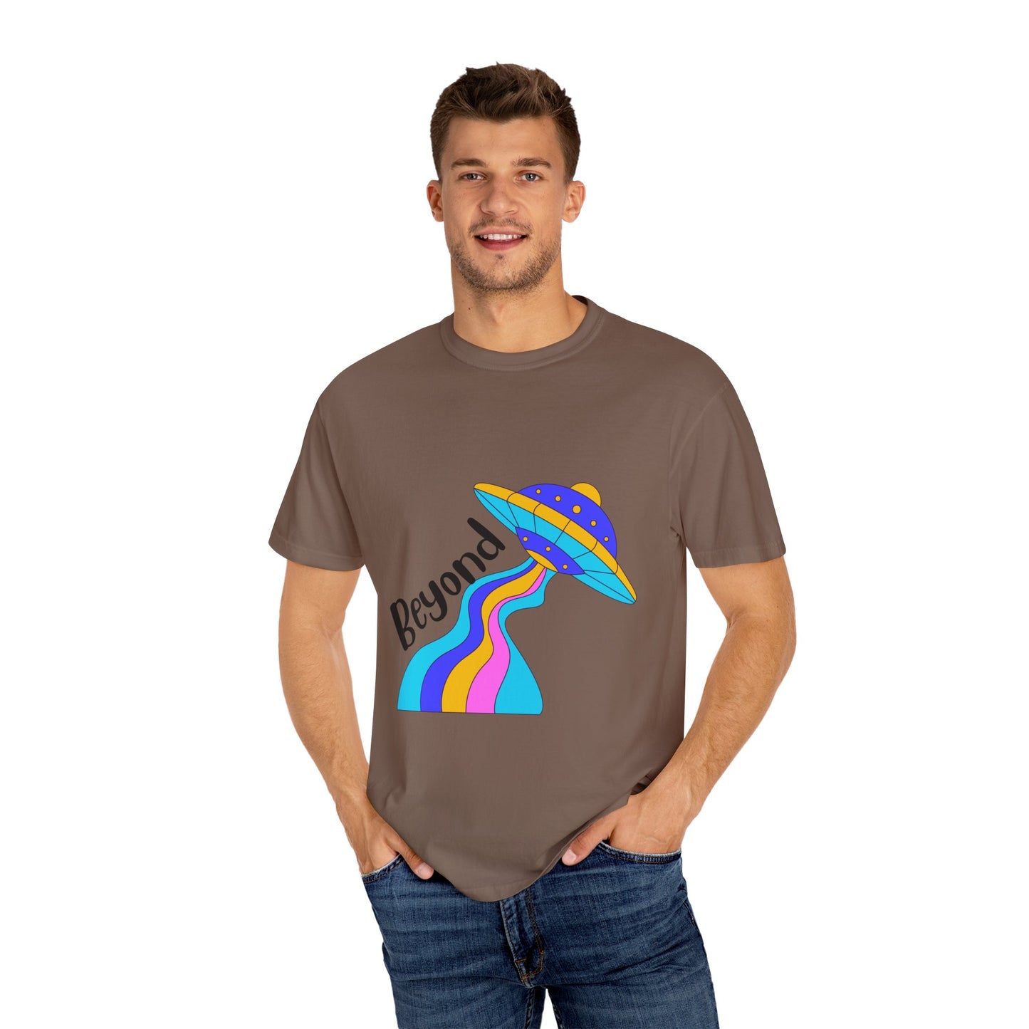 Unisex Beyond Graphic T-Shirt - Vibrant Space-Inspired Design