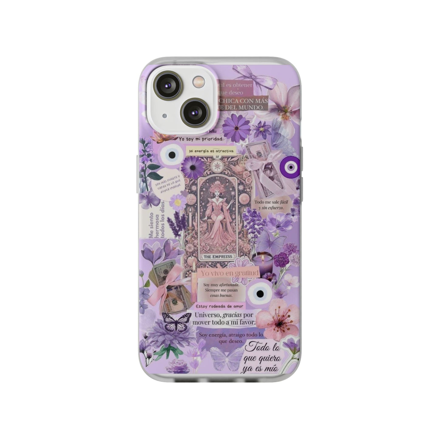 Purple Floral Flexi Phone Case, Personalized Phone Cover, Boho Chic Case, Cute Gift for Her, Birthday Accessory, Nature Lover Design