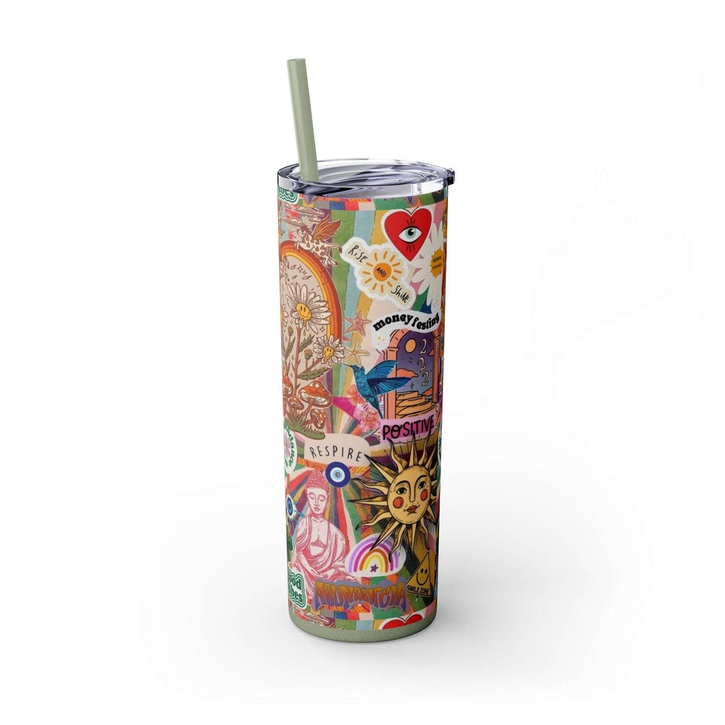 Colorful Inspirational Skinny Tumbler with Straw, 20oz | Perfect for Travel, Gifts, Motivational Affirmations, Self-Care, Eco-Friendly [...]