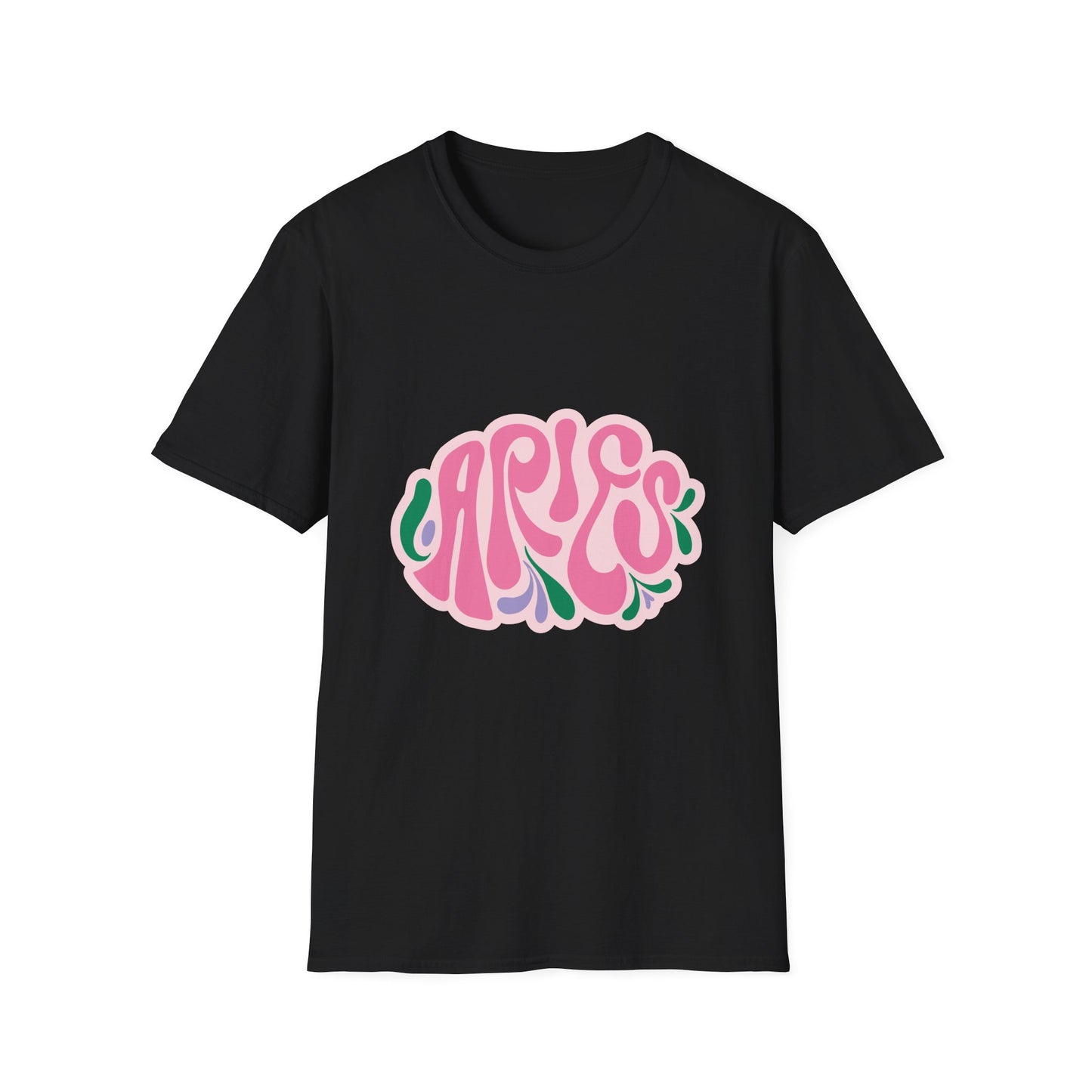 Aries Retro Graphic T-Shirt - Unisex Softstyle Tee, Astrology Gift