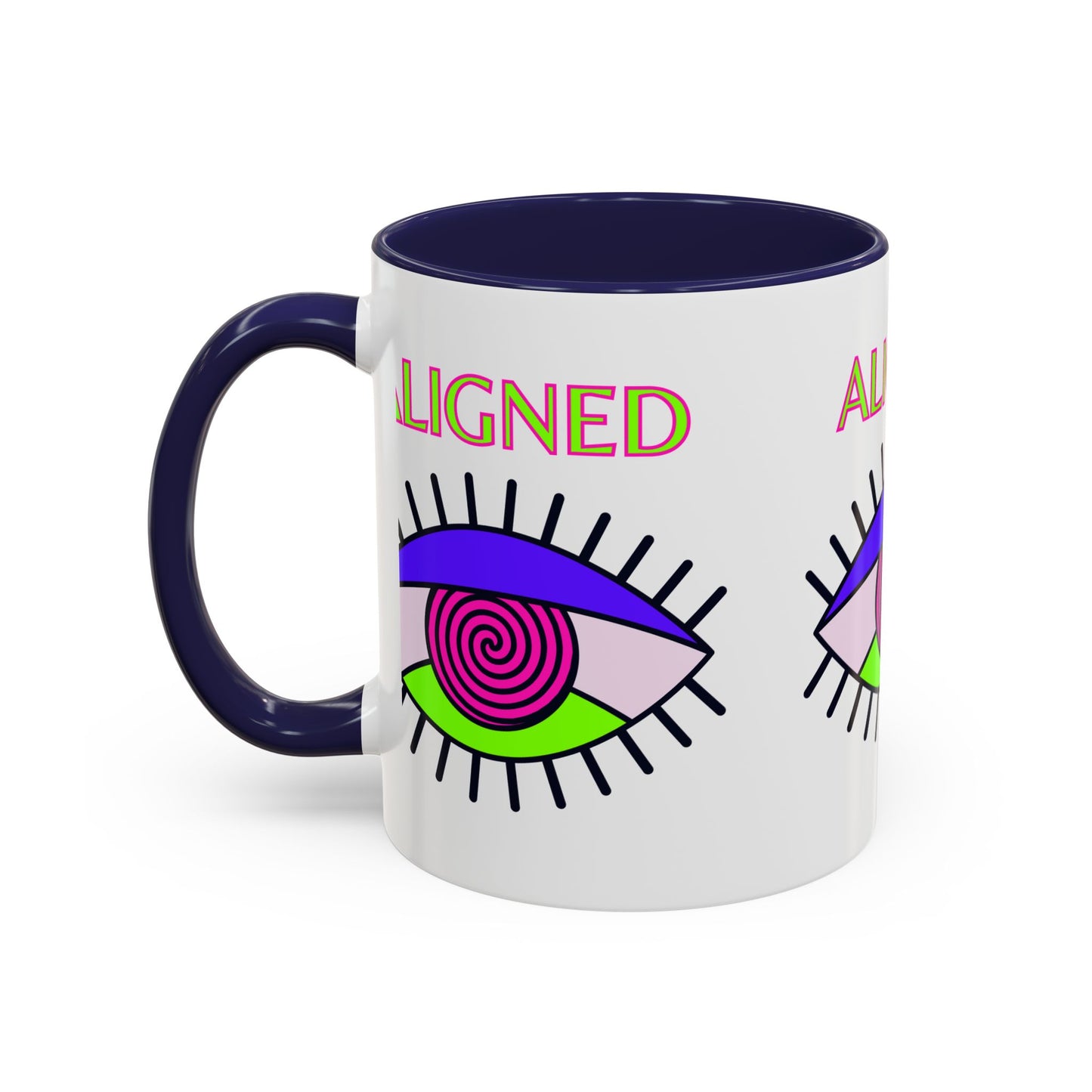 Aligned Eye Accent Coffee Mug - Inspirational Gift, Unique Artwork, Home Decor, Mindfulness Mug, Boho Style