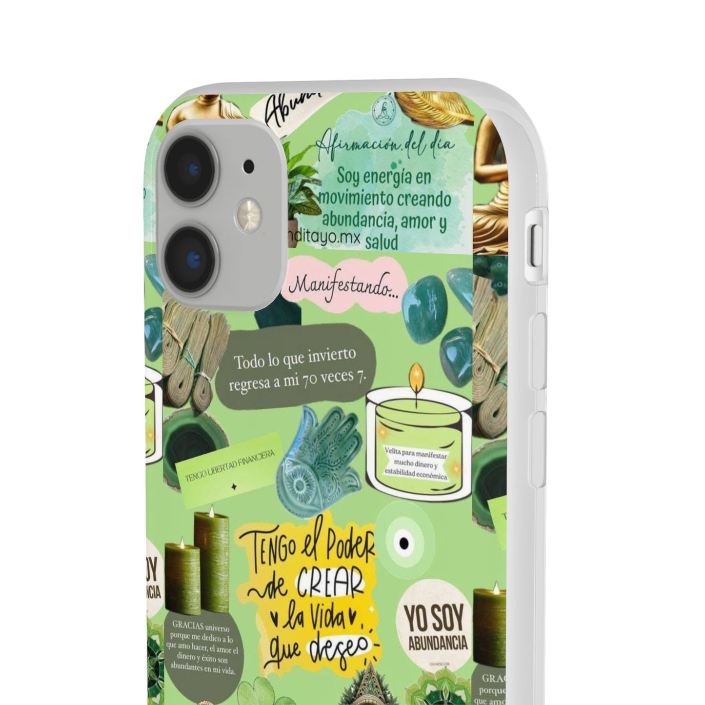 Vibrant Flexi Cases for Abundance Mindset | Phone Protection, Gift for Motivational Quotes, Spiritual Decor, Positive Vibes