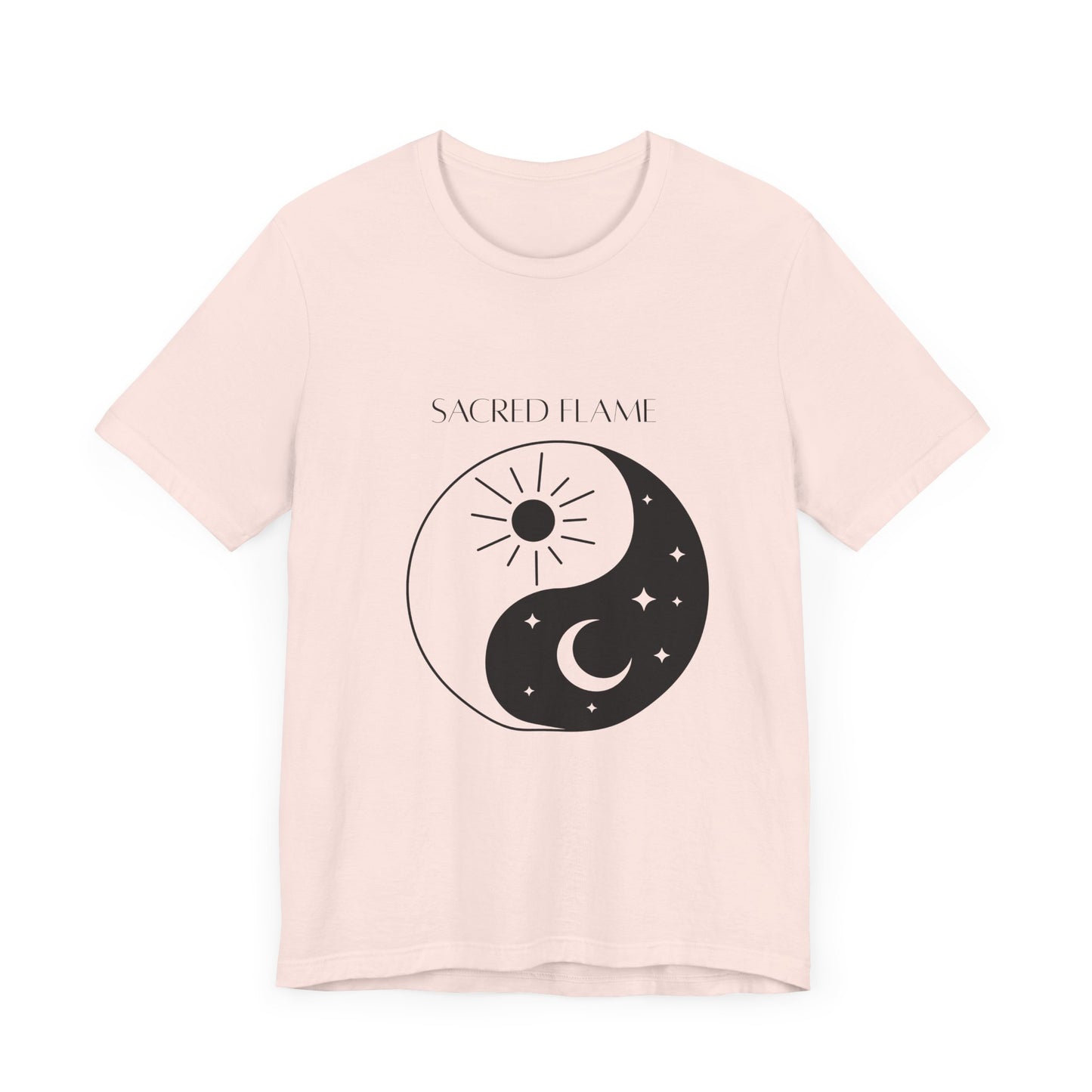 Sacred Flame Unisex Jersey Tee - Yin Yang Design for Spiritual Vibes