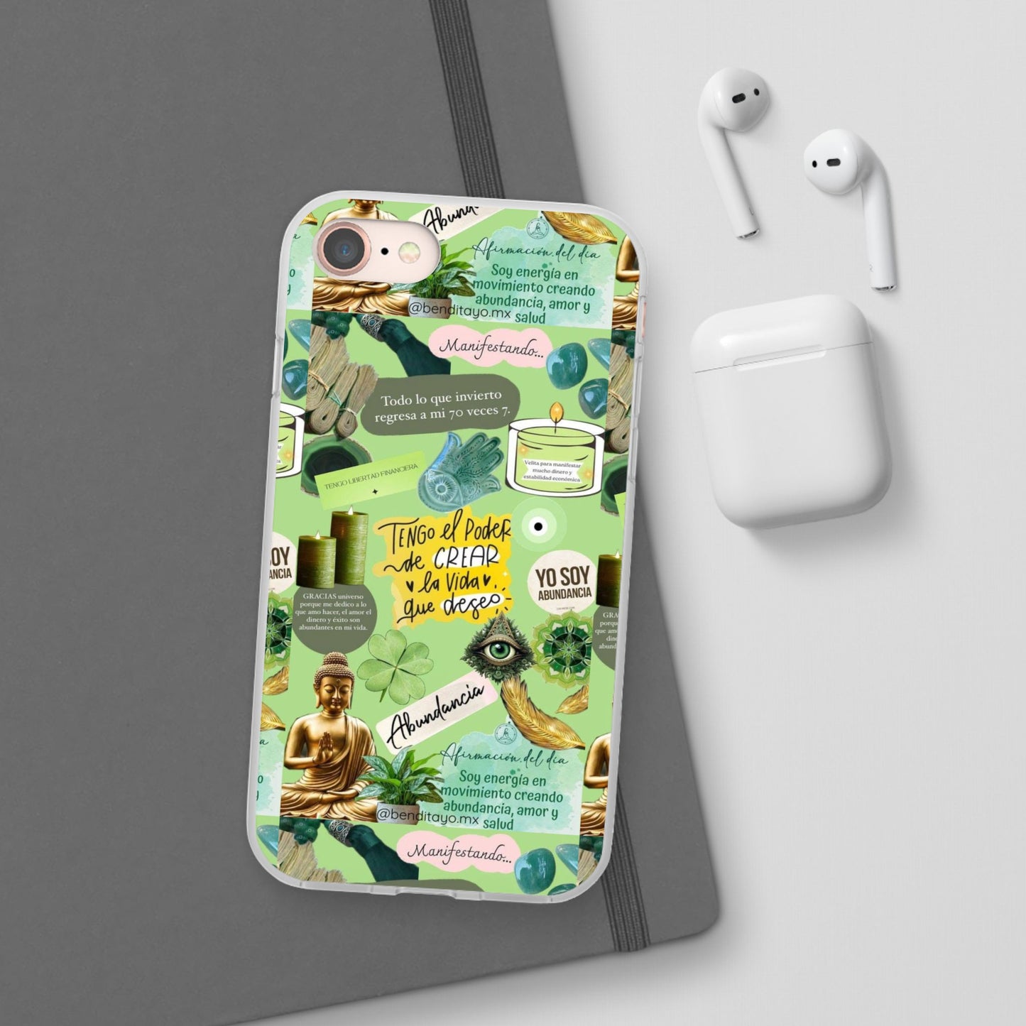 Vibrant Flexi Cases for Abundance Mindset | Phone Protection, Gift for Motivational Quotes, Spiritual Decor, Positive Vibes