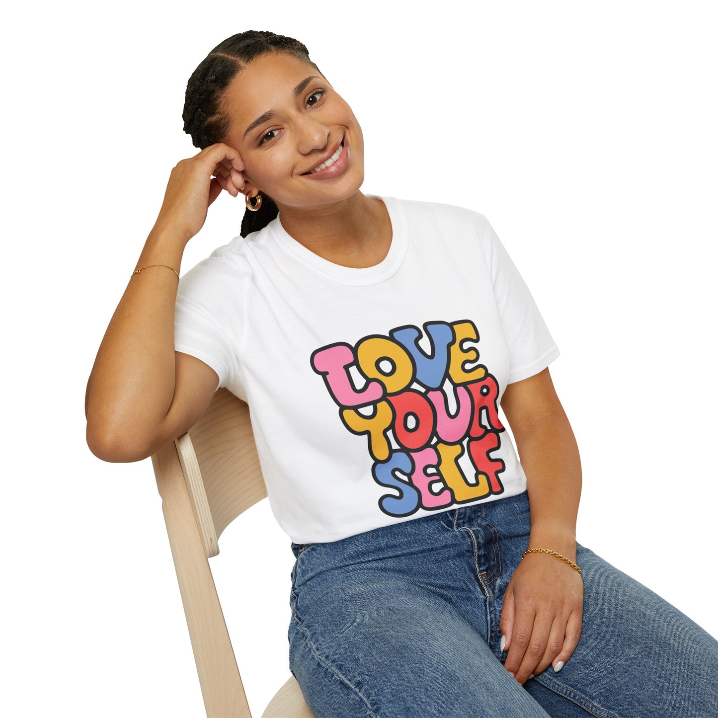 Inspirational Unisex Softstyle T-Shirt - 'Love Your Self'